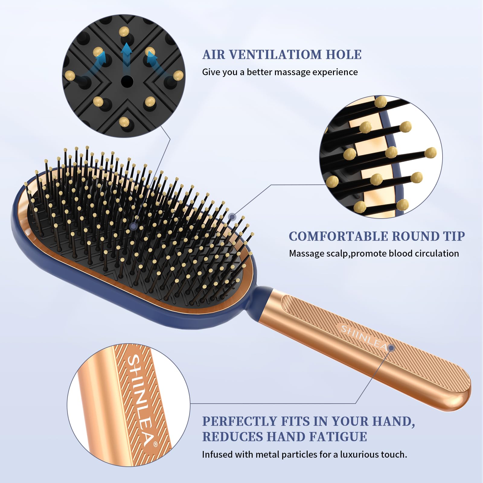 SHINLEA Large Paddle Hair Brush for Blow Drying and Scalp Massage 4
