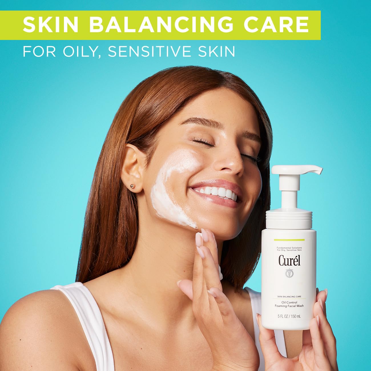 Curél Skin Balancing Care Oil Control Foaming Facial Wash 150ml for Dry Sensitive Skin