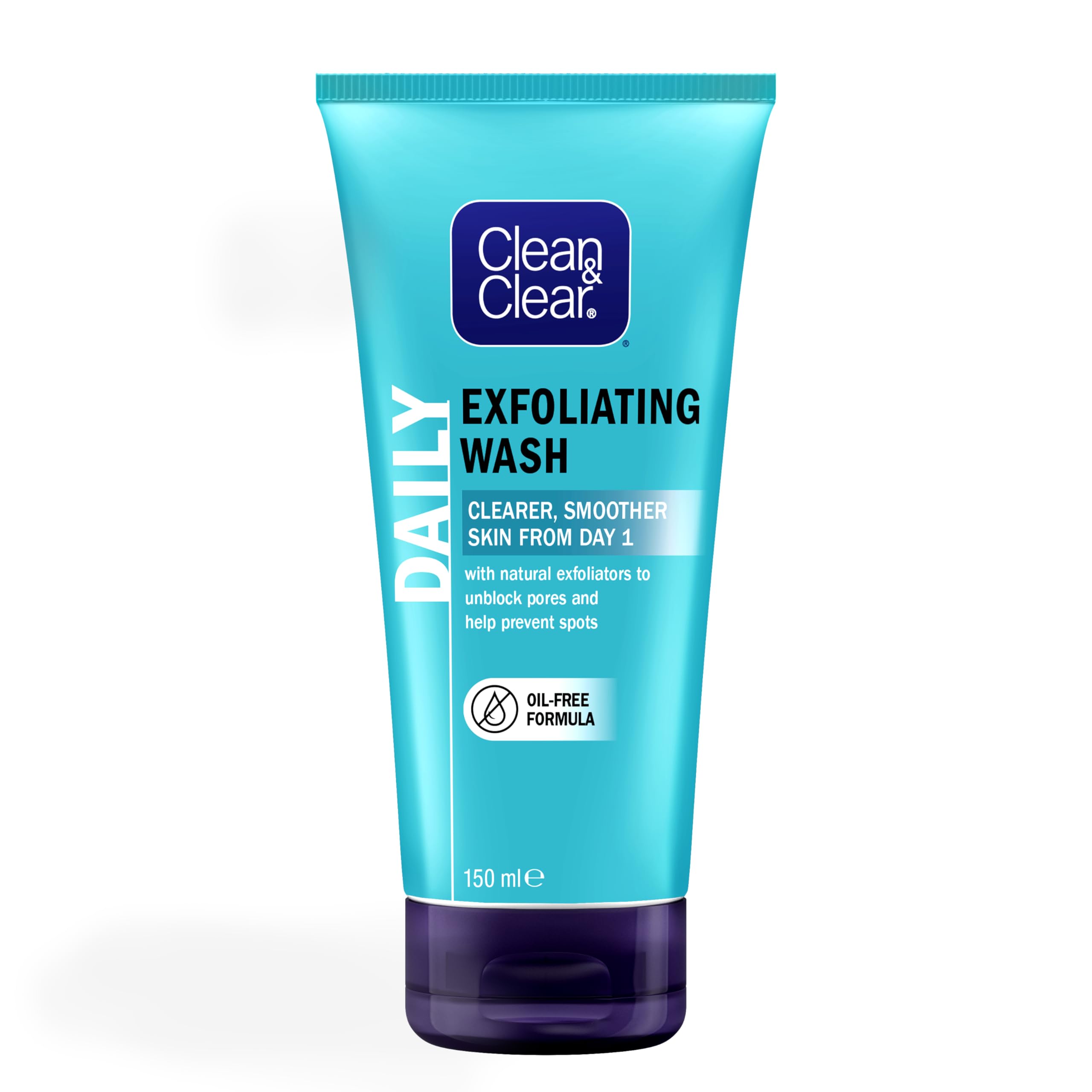 Clean & Clear Exfoliating Daily Wash Face Cleanser for Clearer Skin 150ml