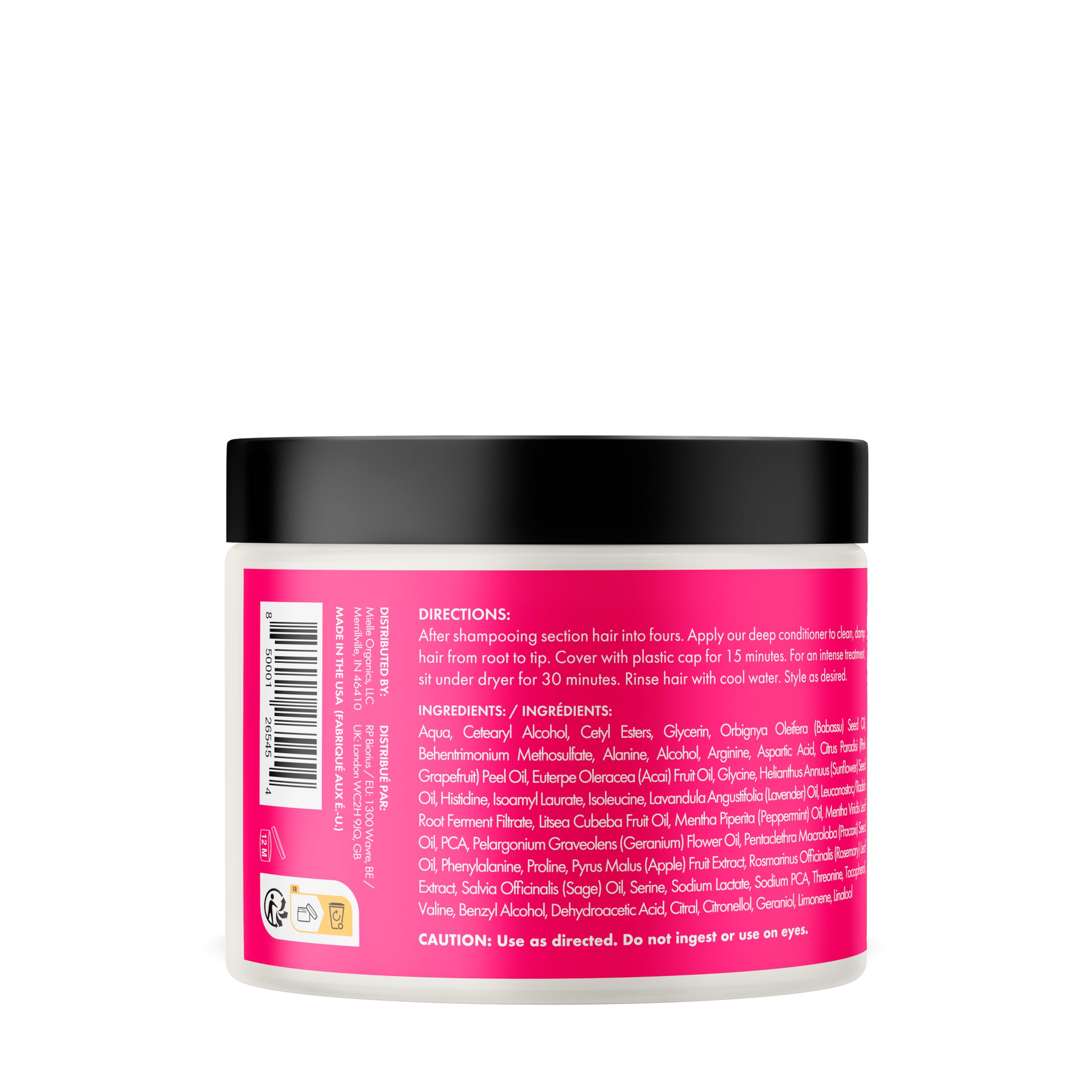 Mielle Babassu & Mint Deep Conditioner with Protein for Dry, Damaged, Frizzy Hair, 227 ml