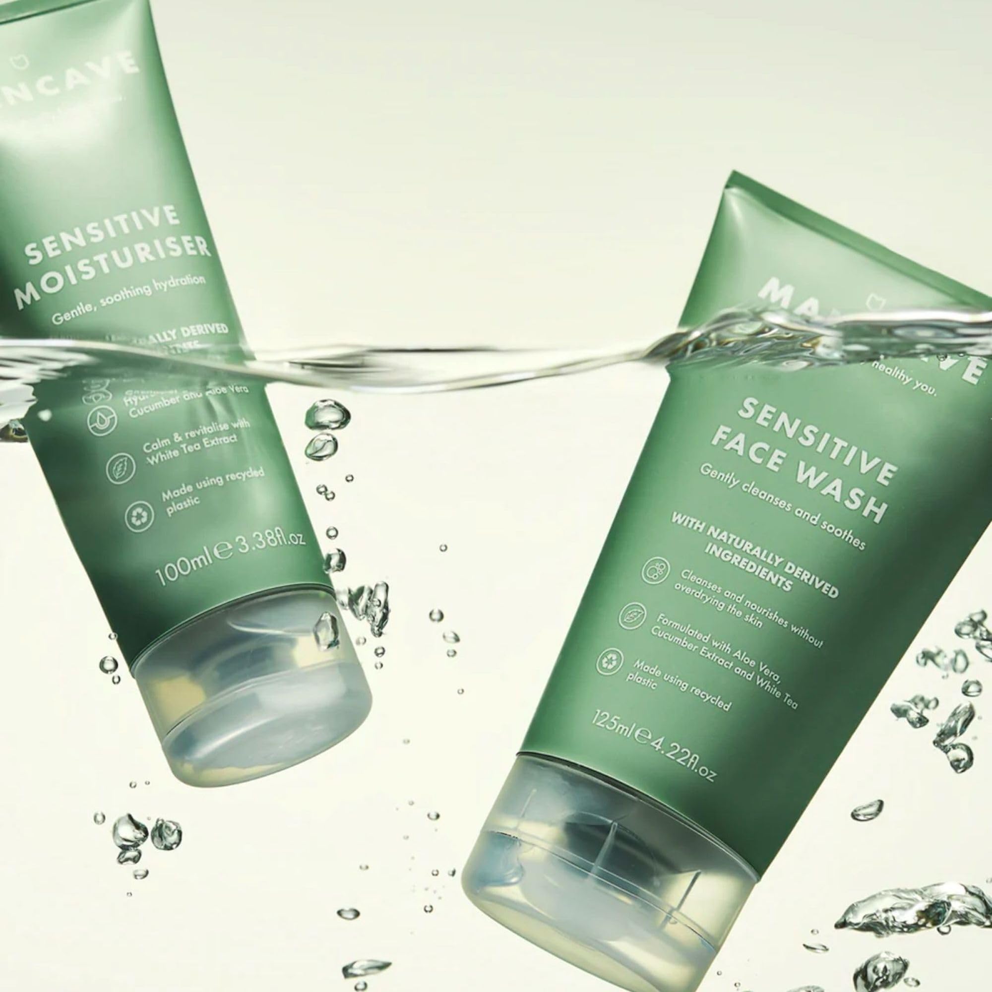 ManCave Face Wash Cleanse & Purify for Sensitive Skin with Cucumber, Aloe Vera & Vitamin E, 125 ml