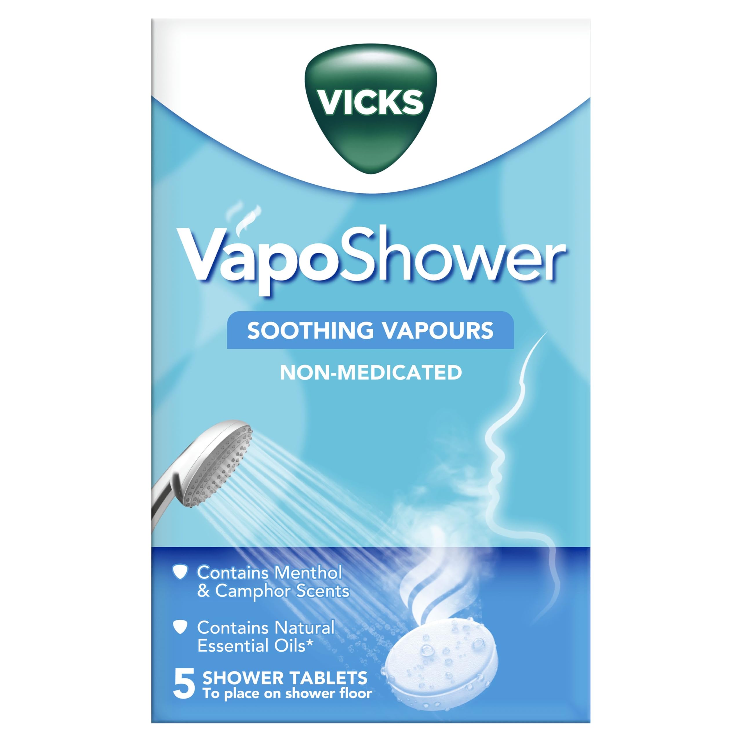 VICKS Vapo Shower Tablets with Soothing Vapors Infused with Menthol
