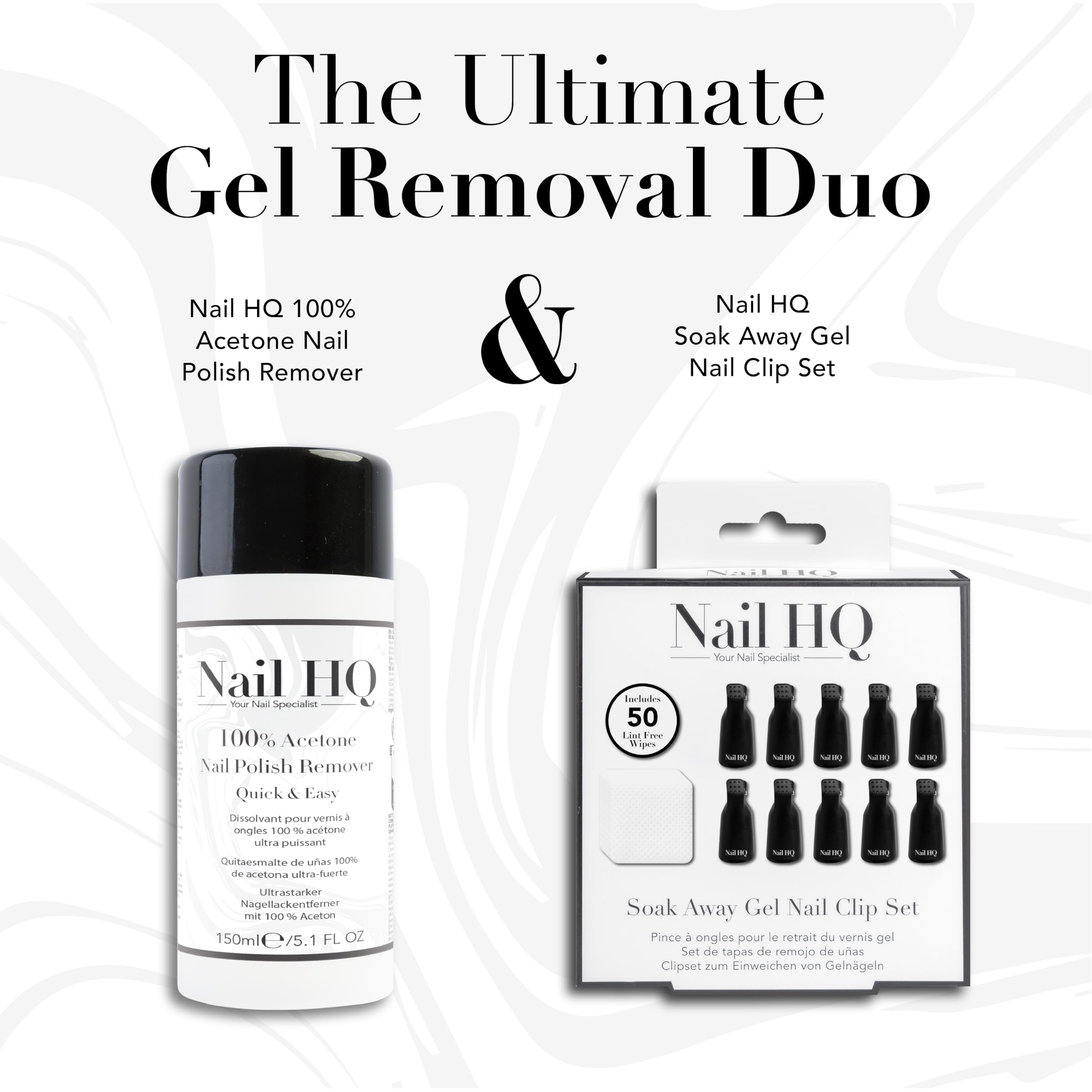 Nail HQ Soak-Off Nail Clip Kit with 10 Reusable Clips and 50 Lint-Free Wipes 8