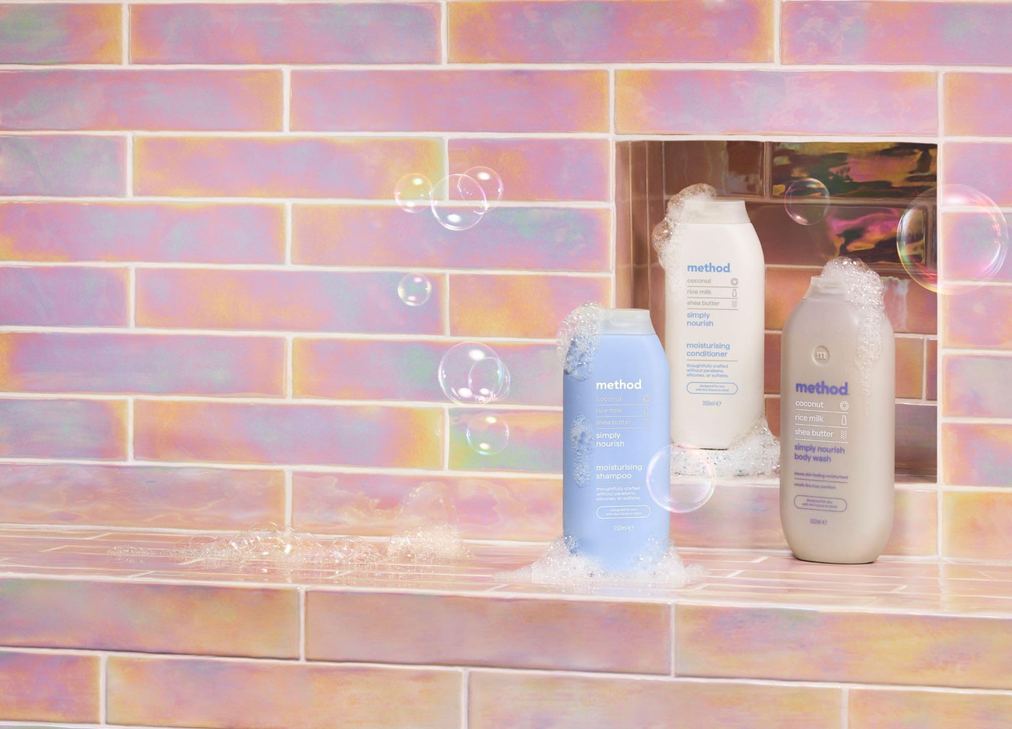 Method Feuchtigkeitsshampoo, Simply Nourish, Duftrichtung Kokosnuss, Reismilch &amp; Sheabutter, sulfatfrei, 350 ml 7