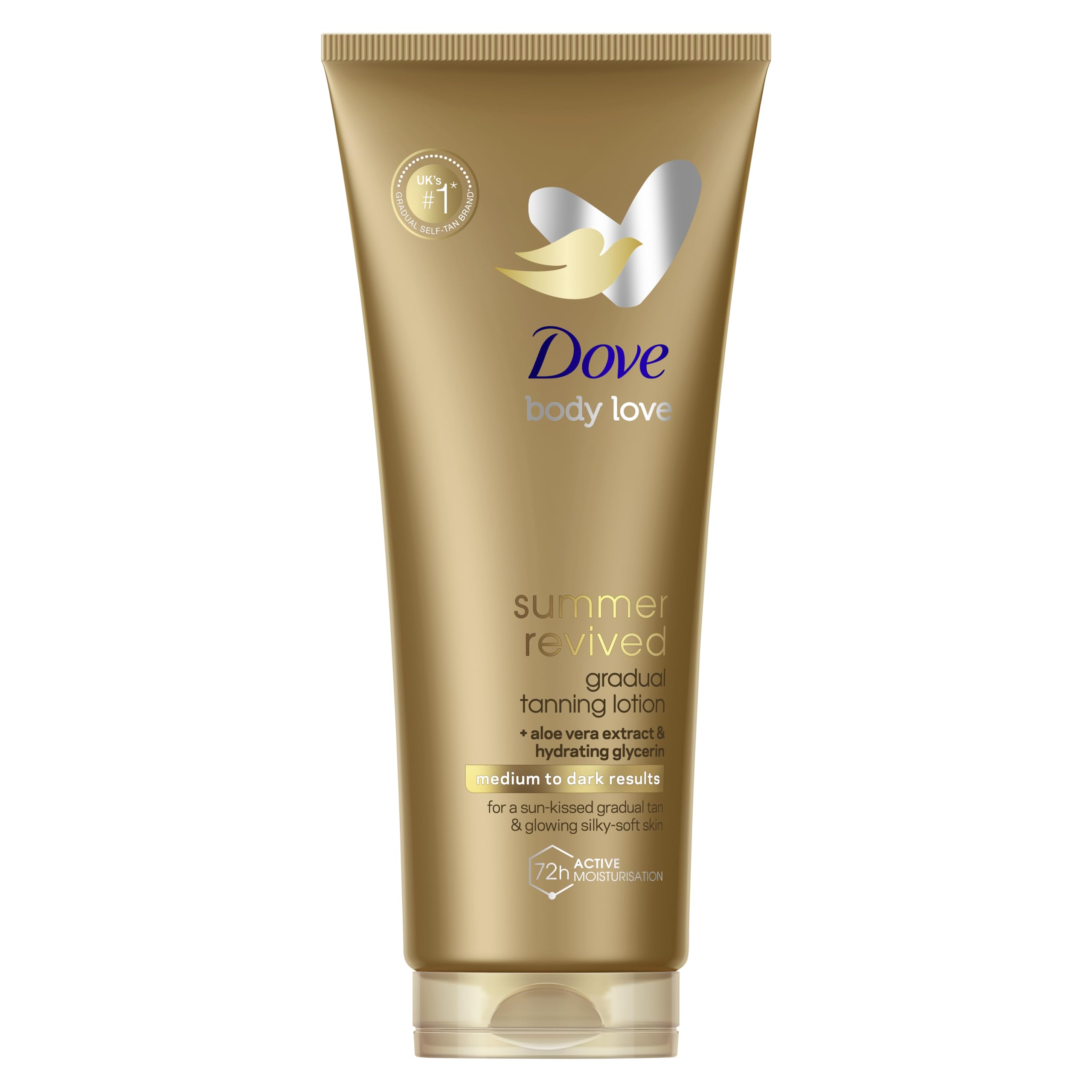 Dove Summer Revived Medium to Dark Gradual Tanning Lotion for Radiant Glow, 200 ml