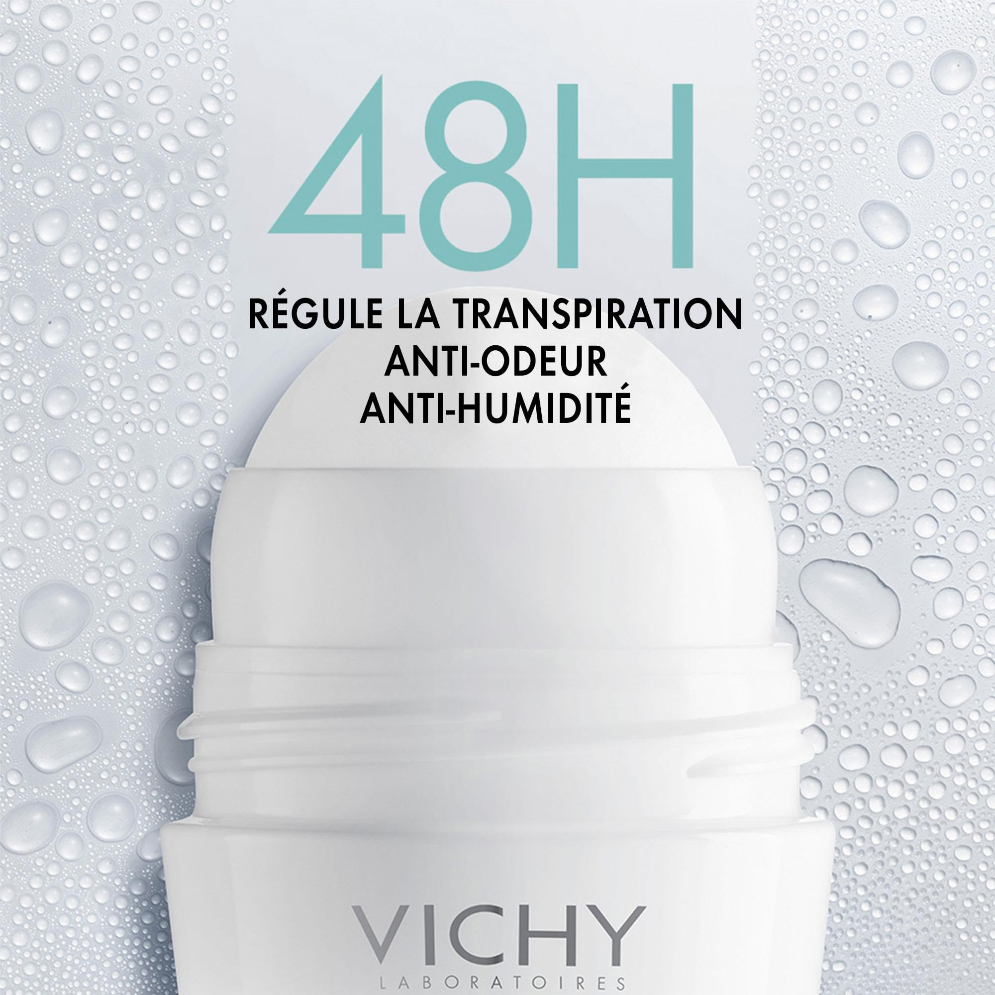Vichy 48 Hour 'No-Trace' Anti-Perspirant Deodorant Roll On 50ml with Fresh Scent 3