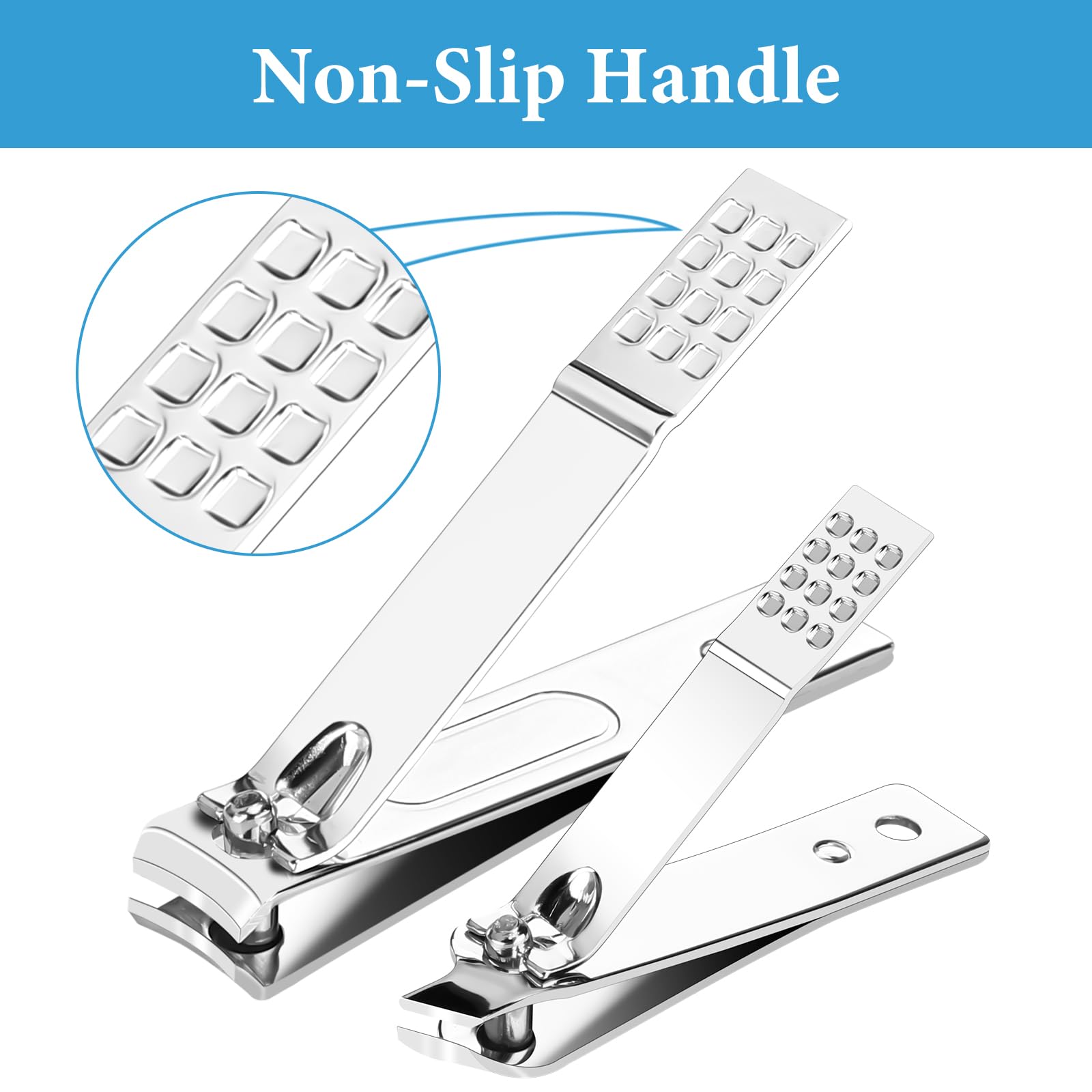 Euqvunn 3 Pcs Carbon Steel Nail Clipper Set for Thick Nails with File 4