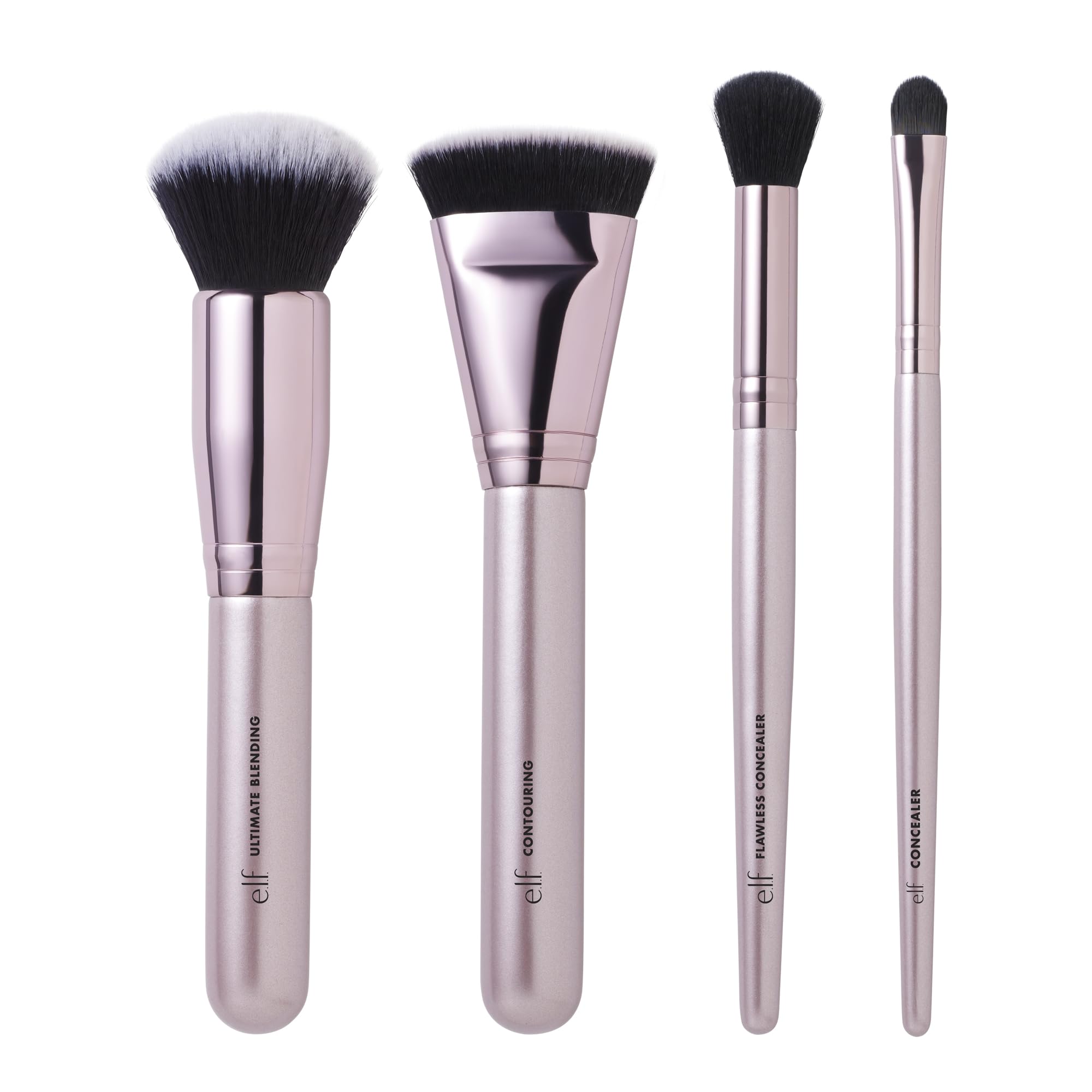 e.l.f. Complexion Perfection 4 Piece Synthetic Face Brush Kit for Foundation & Concealer