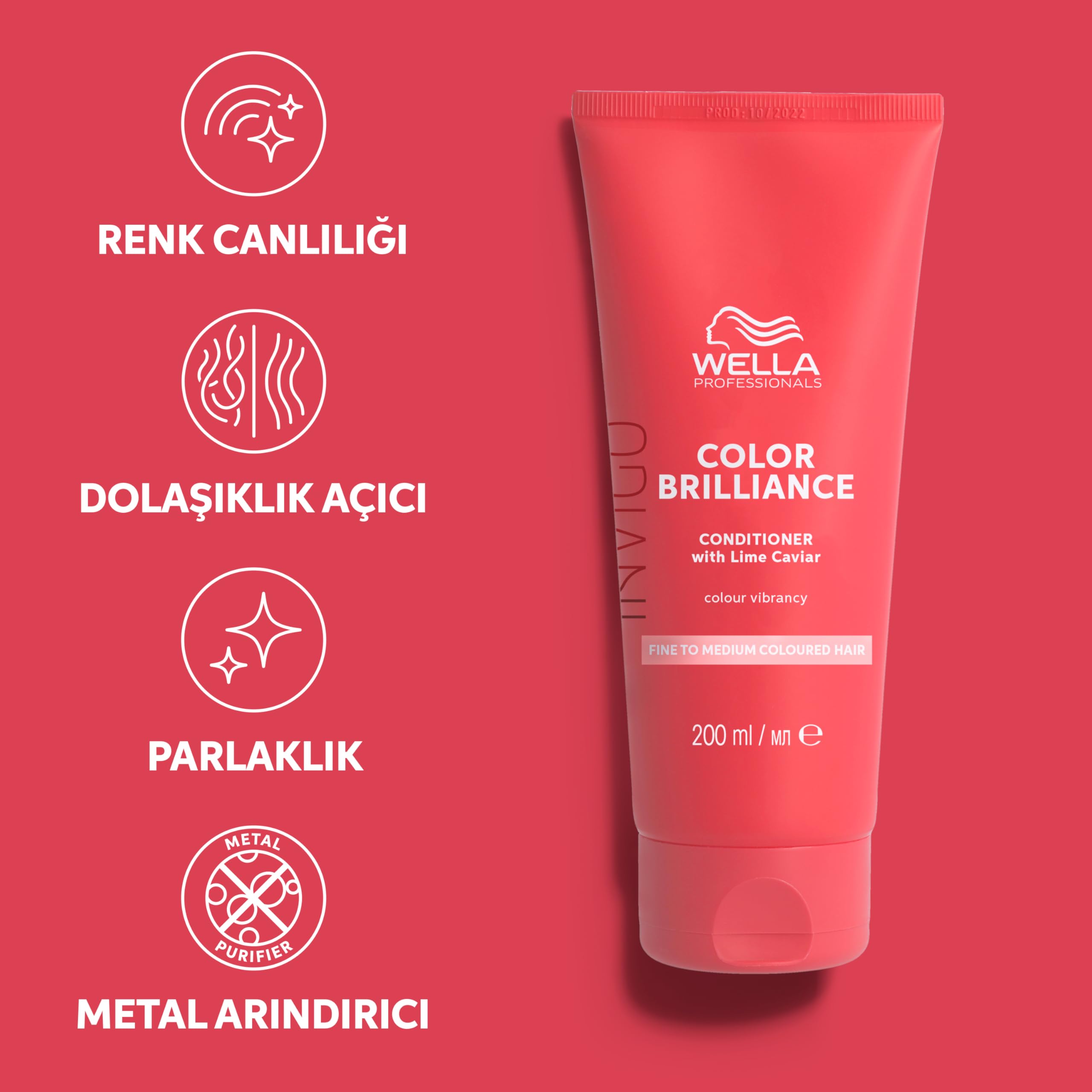 Wella Professionals Invigo Color Brilliance Farbauffrischer – Verleiht Glanz, Leuchtkraft und Farbschutz – Haarpflege für feines und mitteldickes Haar, 200 ml