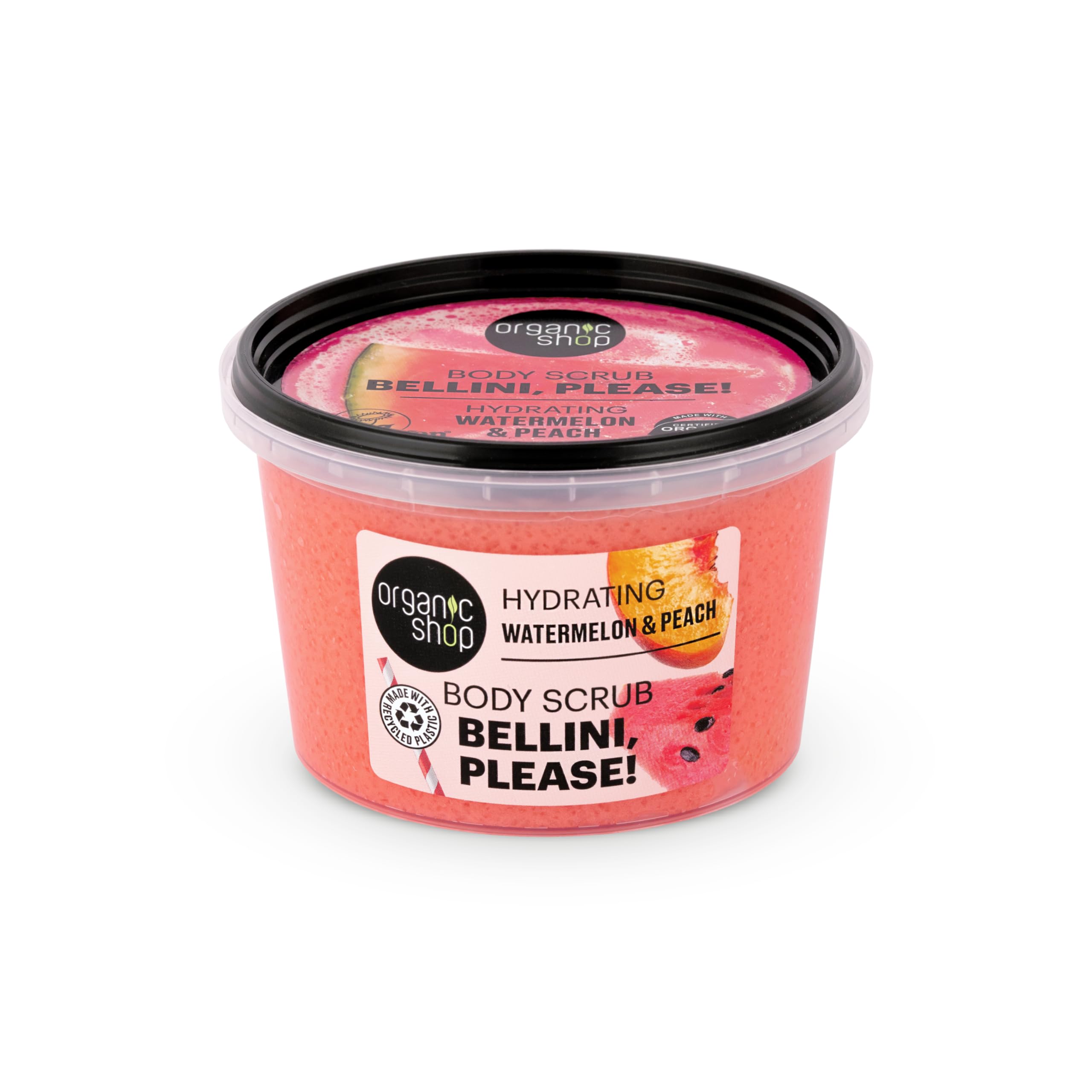 Organic Shop Hydrating Body Scrub with Watermelon & Peach Extracts 250ml
