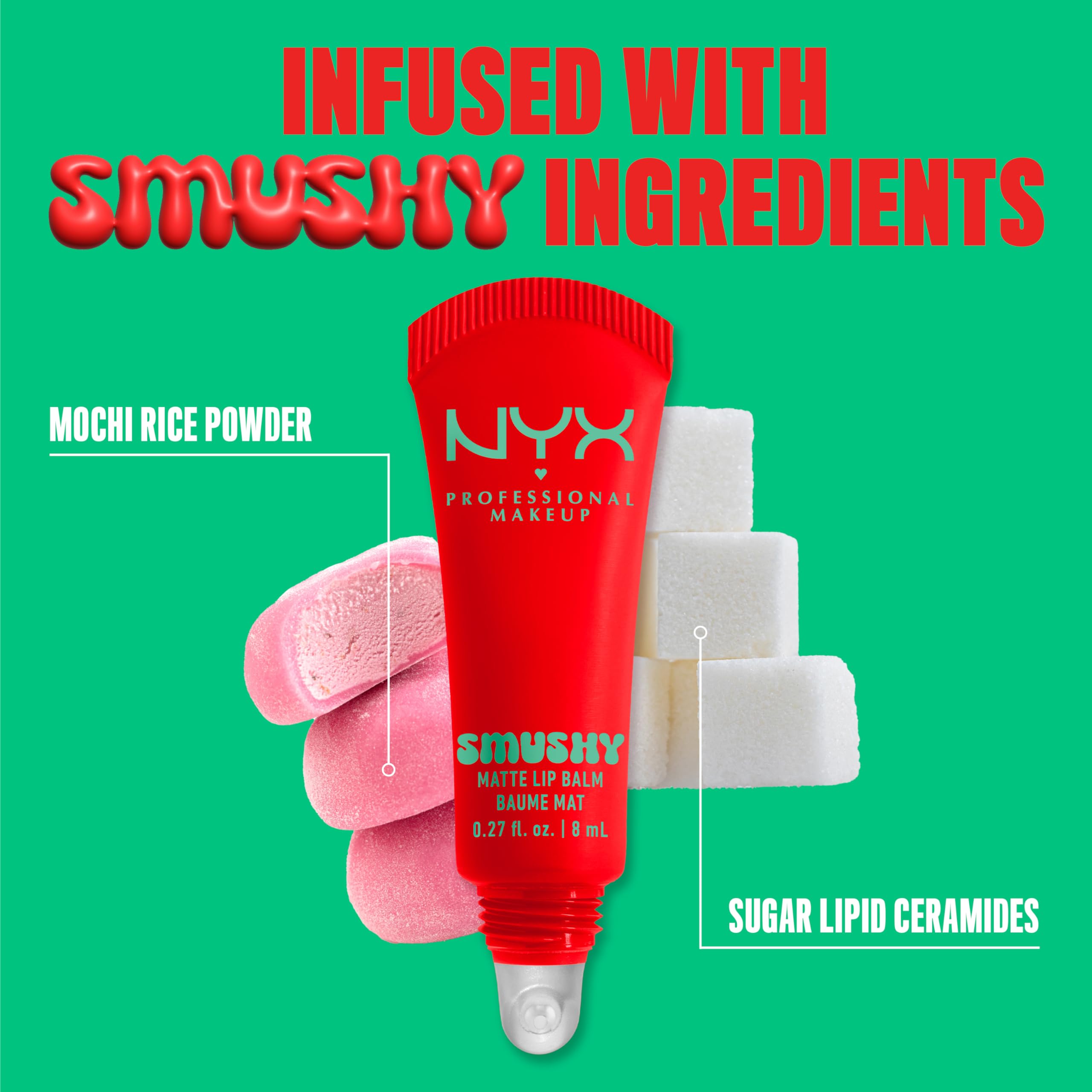 NYX Professional Makeup Smushy Matte Lip Balm in Soft Sorbet - Hydrating & Buildable Colour 7