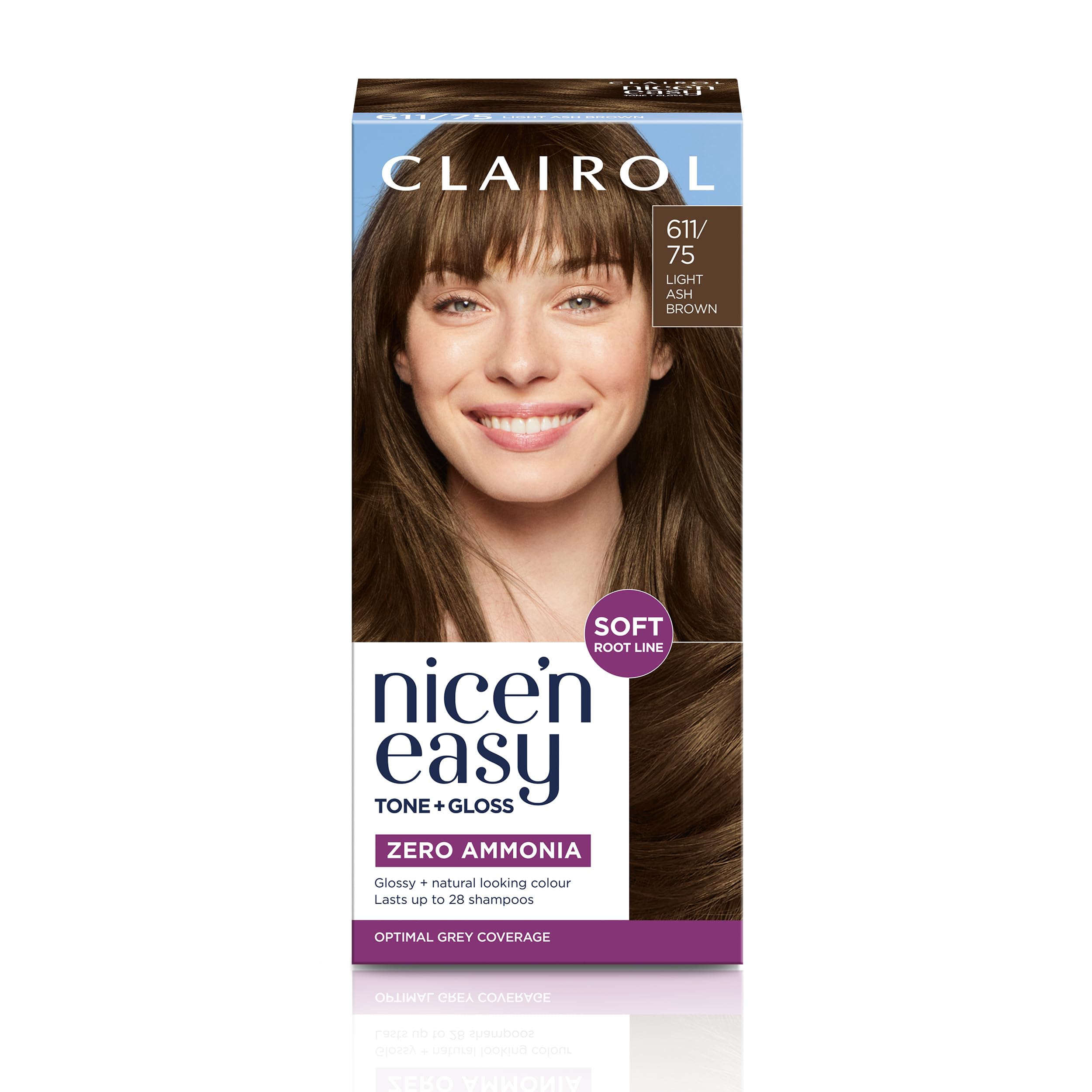 Clairol Nice'n Easy Tone+Gloss Semi-Permanente Haarfarbe - 611/75 Hellasch B