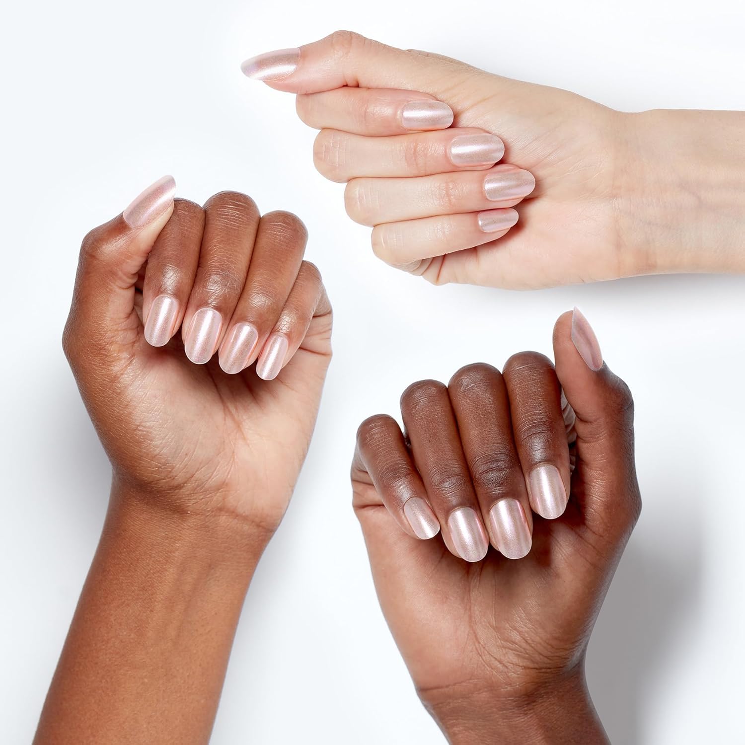 OPI xPRESS/ON Throw Me a Kiss Pink Shimmer Short Round Press On Nails 3