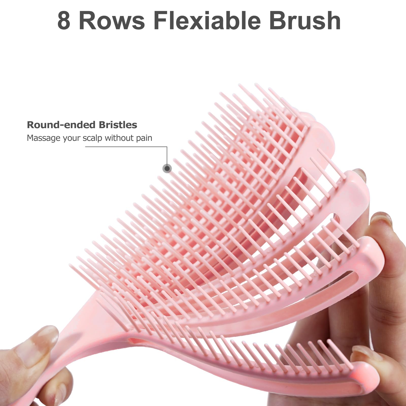 SHINLEA 2 Pcs Detangle Hair Brush Set for Wet & Dry Hair - Reduces Breakage 8