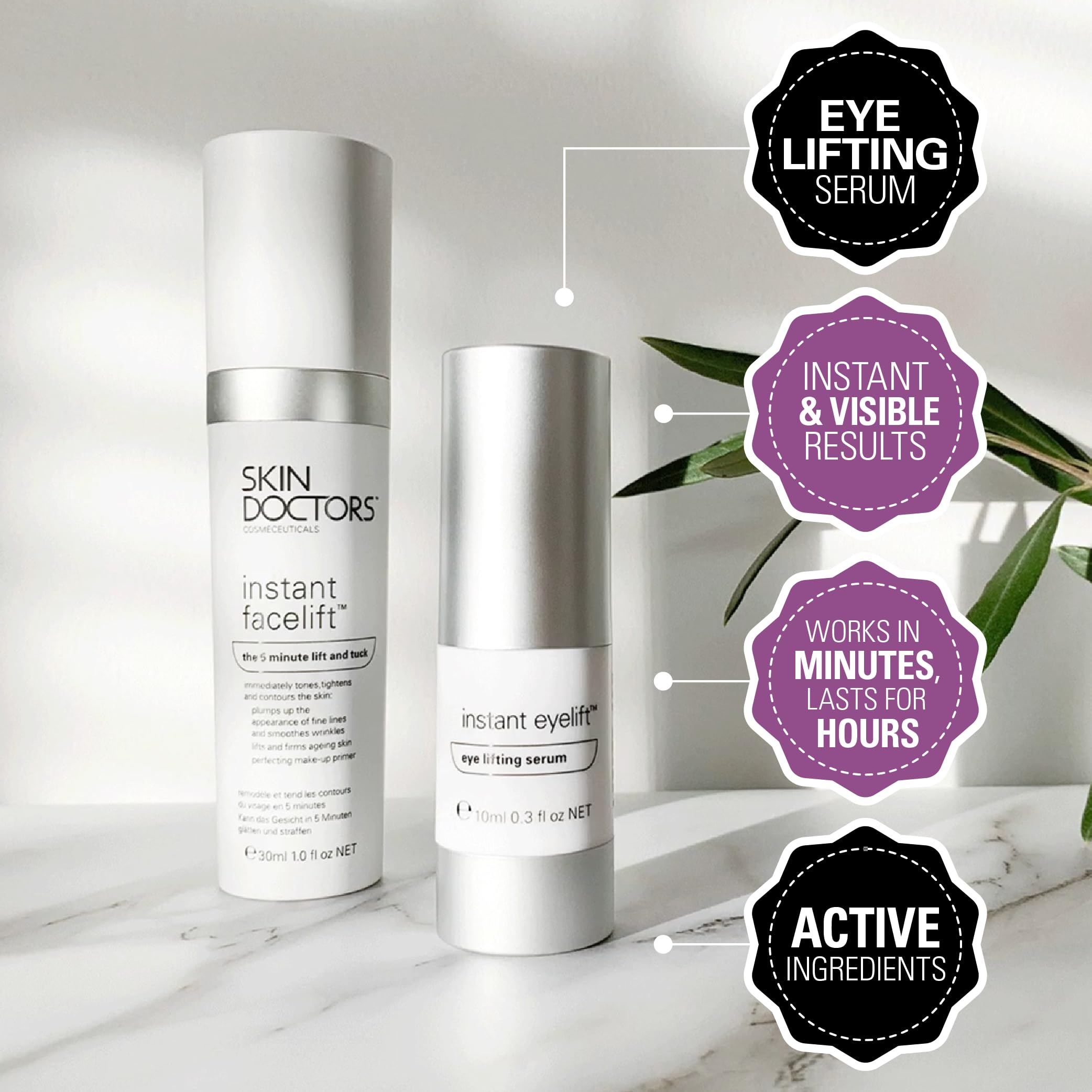 Skin Doctors Instant Eyelift Serum with Hyaluronic Acid for Wrinkles, Eye Bags & Puffiness - 10ml 5