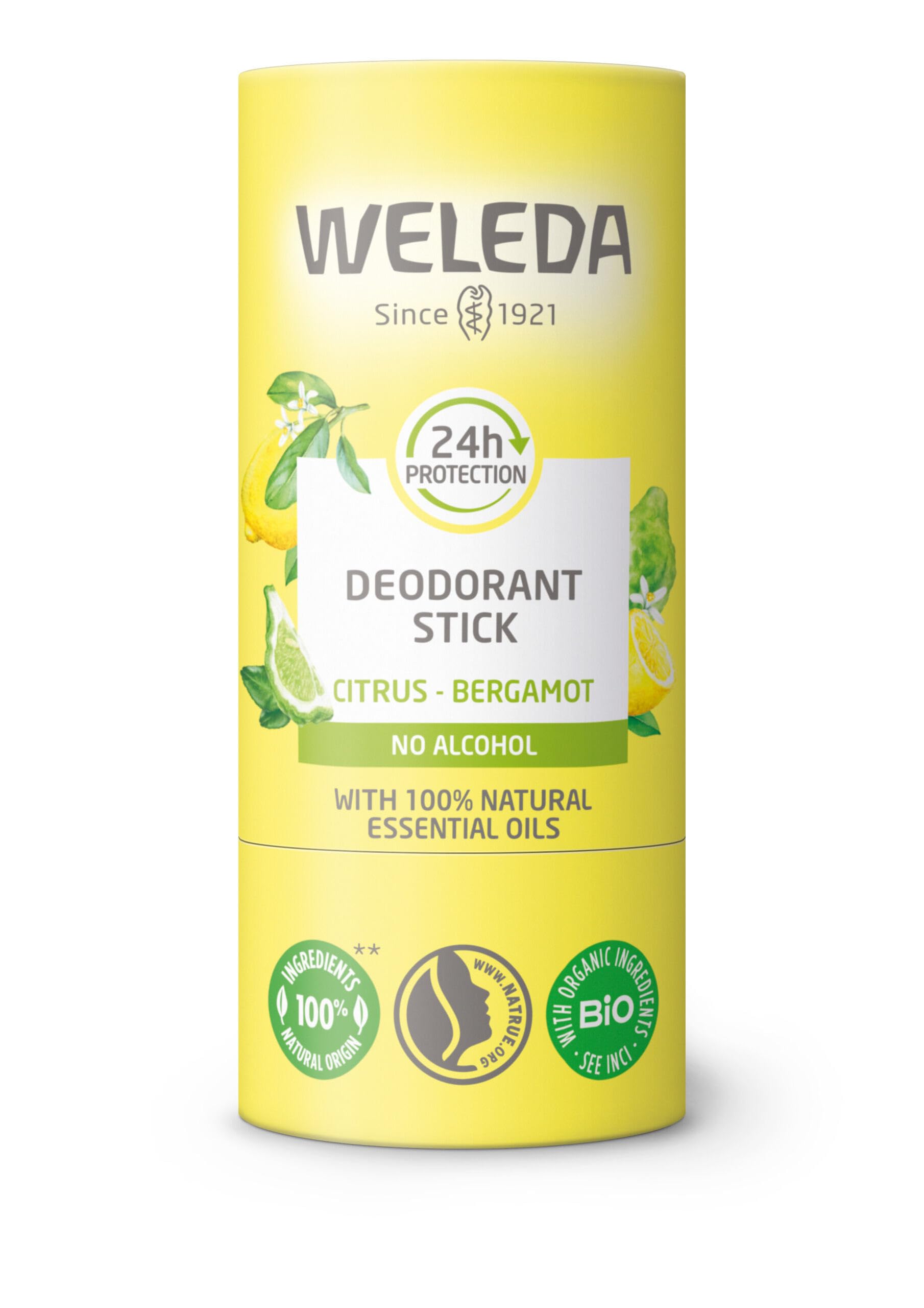 Weleda Citrus & Bergamot Deodorant Stick, 50g - 24HR Natural Protection