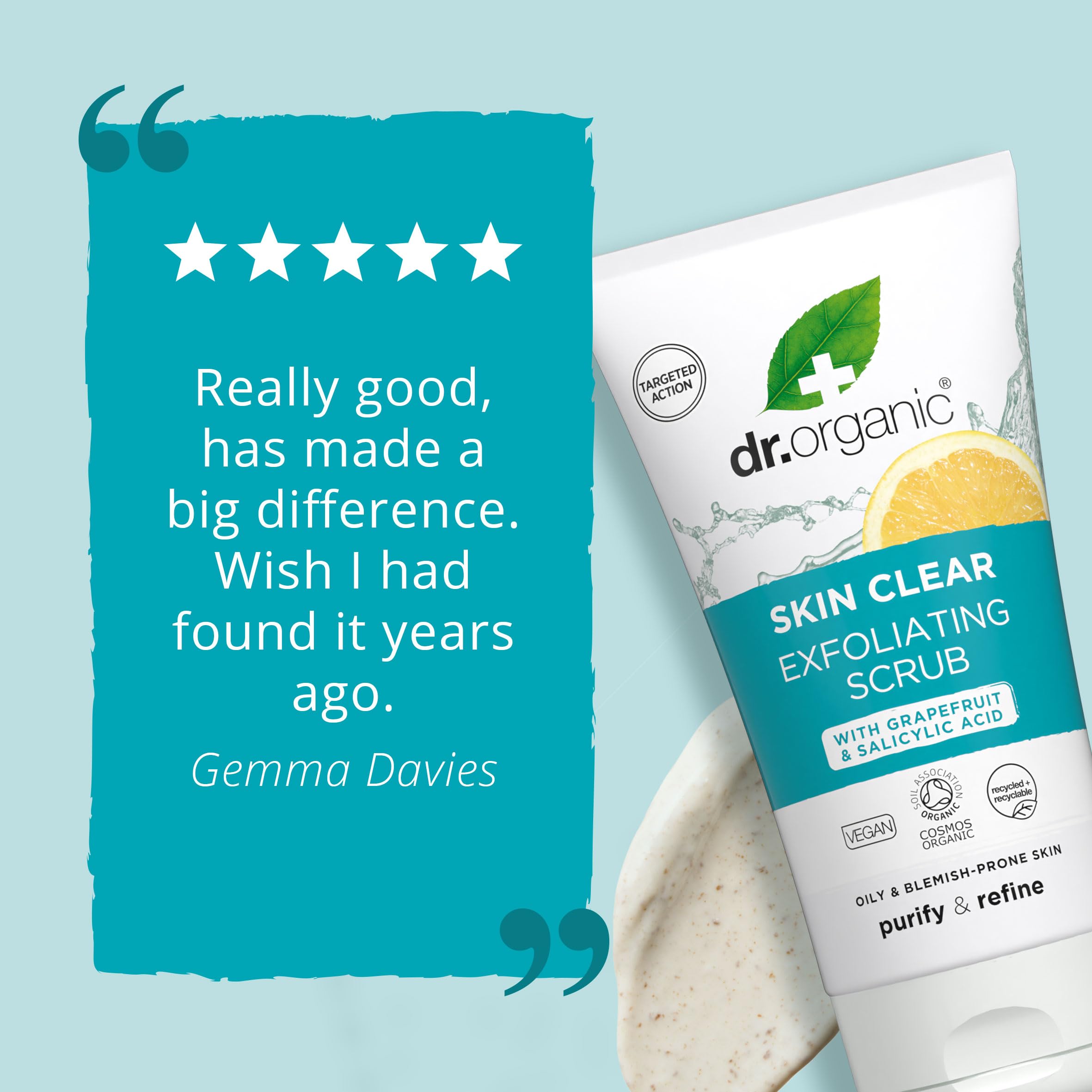 Dr Organic Skin Clear Exfoliating Scrub with Tea Tree and Salicylic Acid 150ml 6