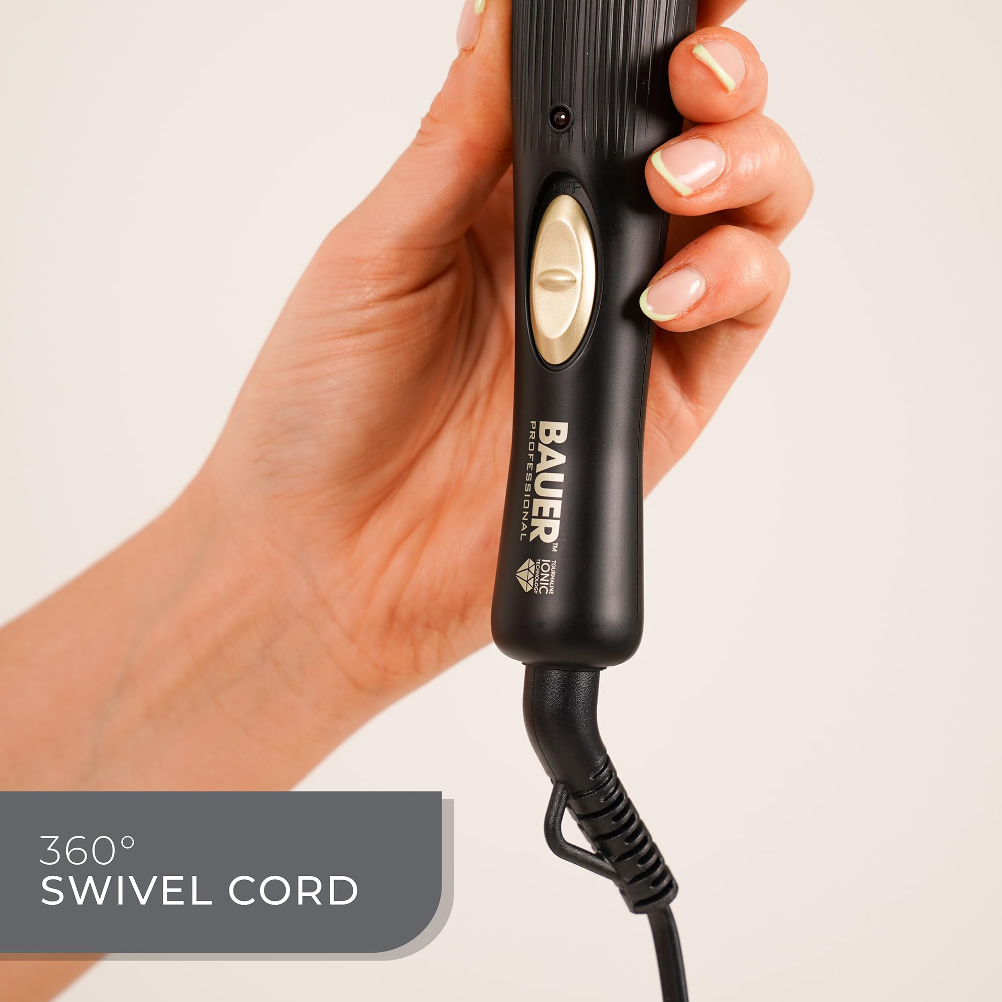 Bauer Professional Tourmaline Coated Conical Curling Wand for Tight, Bouncy Curls 7