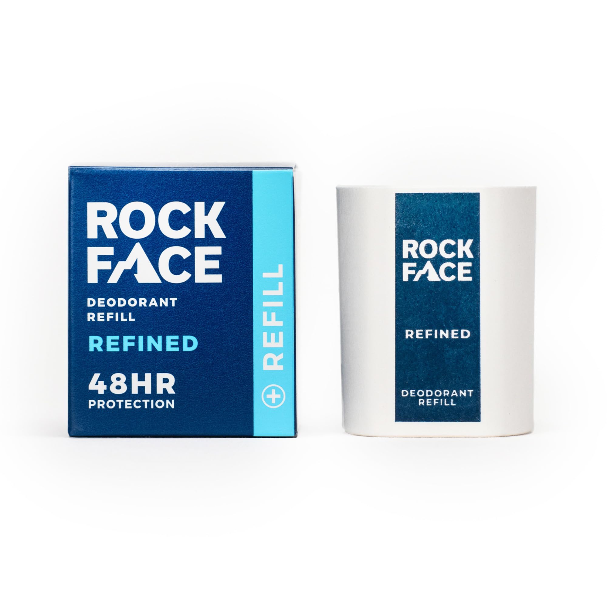 Rock Face Natural Deodorant Refill for Men - Refined Scent, 48 Hour Protection