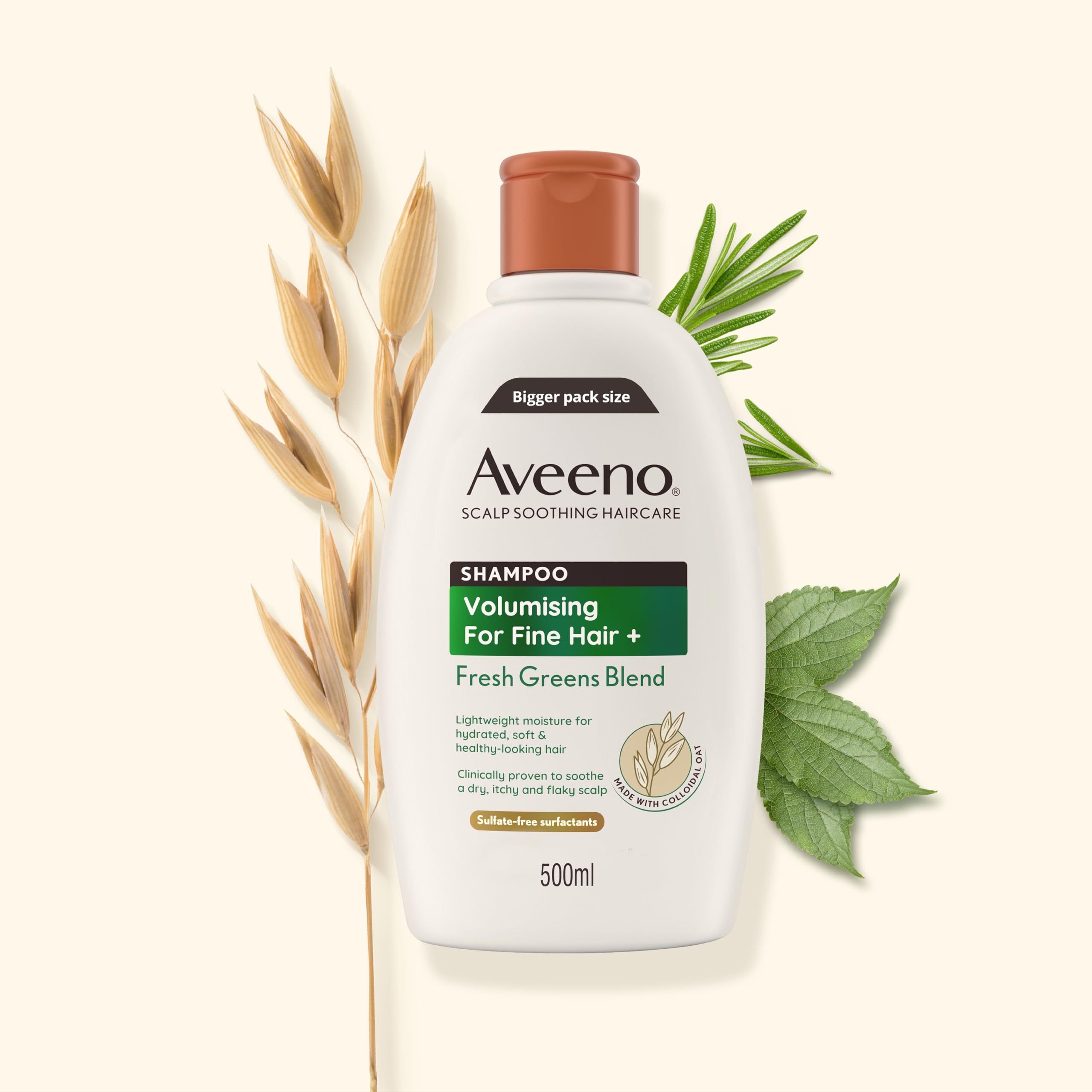 Aveeno Scalp Soothing Volumising Shampoo, Fresh Green Blend, 500ml 7