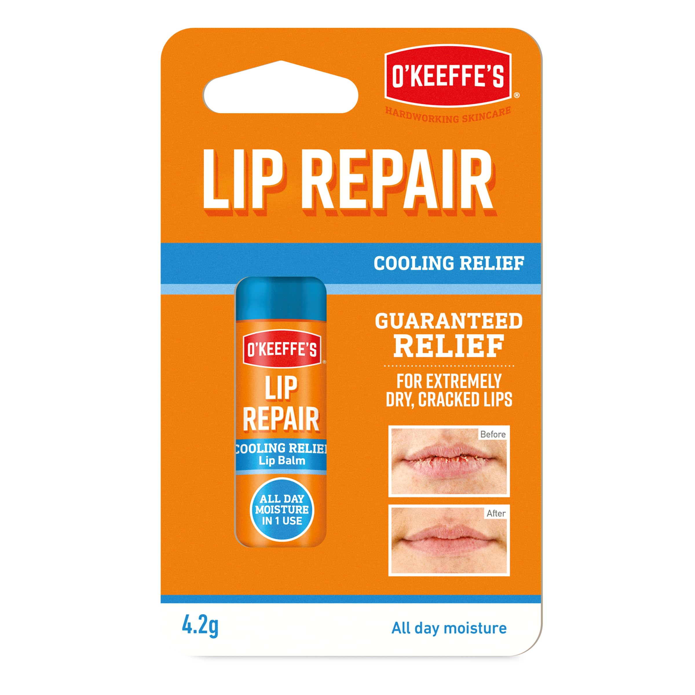 O'Keeffe's Lip Repair Cooling Relief Stick for Extremely Dry, Cracked Lips 4.2g