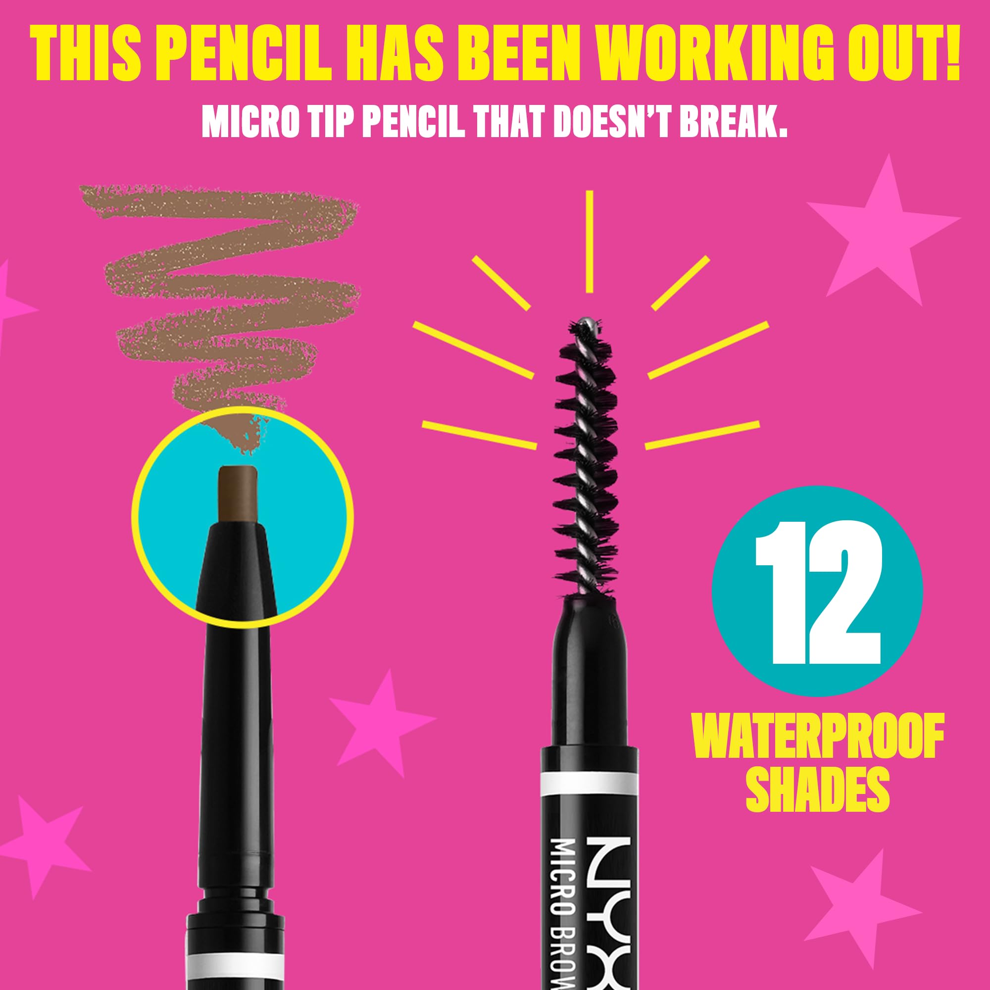 NYX Professional Makeup Micro Brow Pencil - Ultra Thin Retractable Brow Pencil with Spoolie