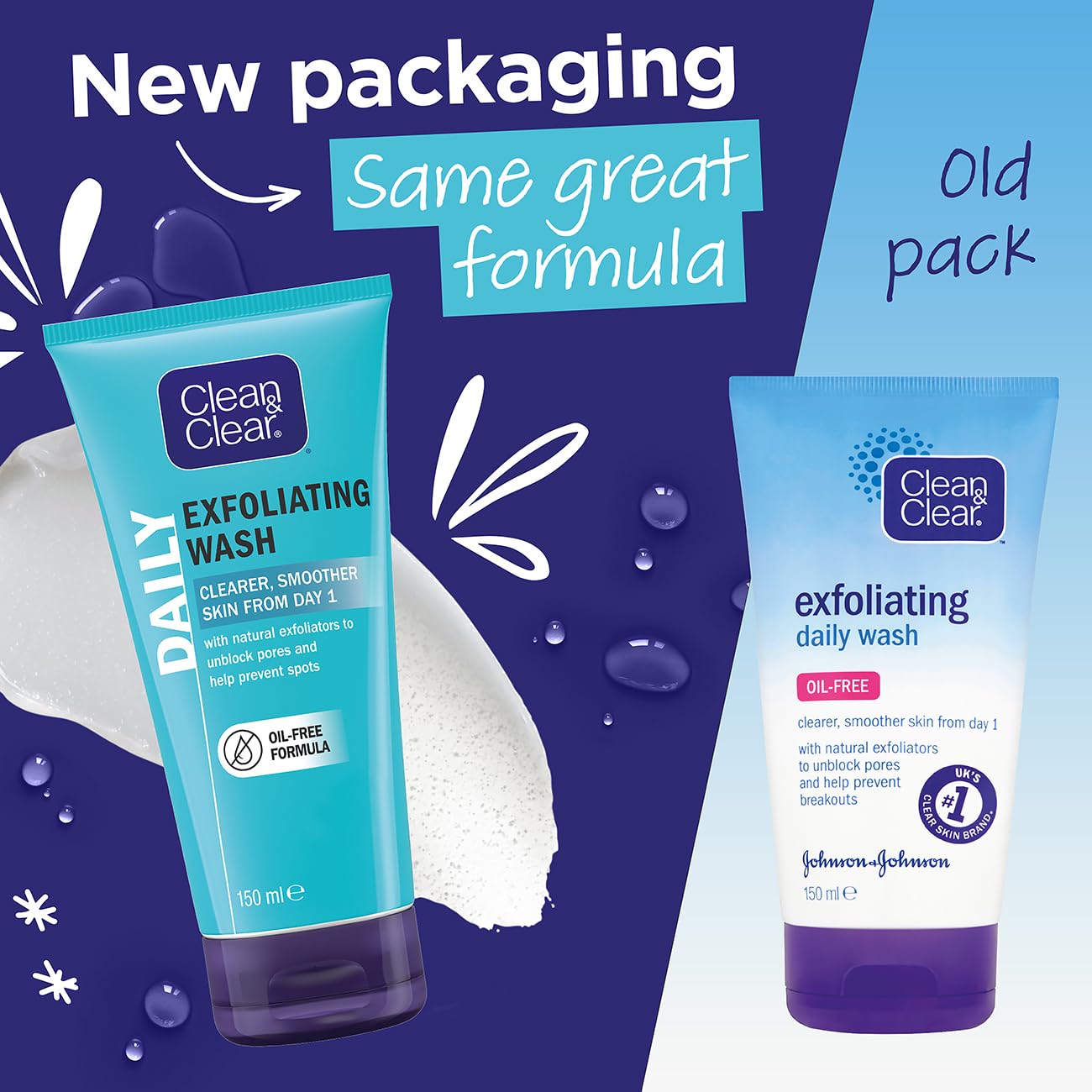 Clean & Clear Exfoliating Daily Wash Face Cleanser for Clearer Skin 150ml 3