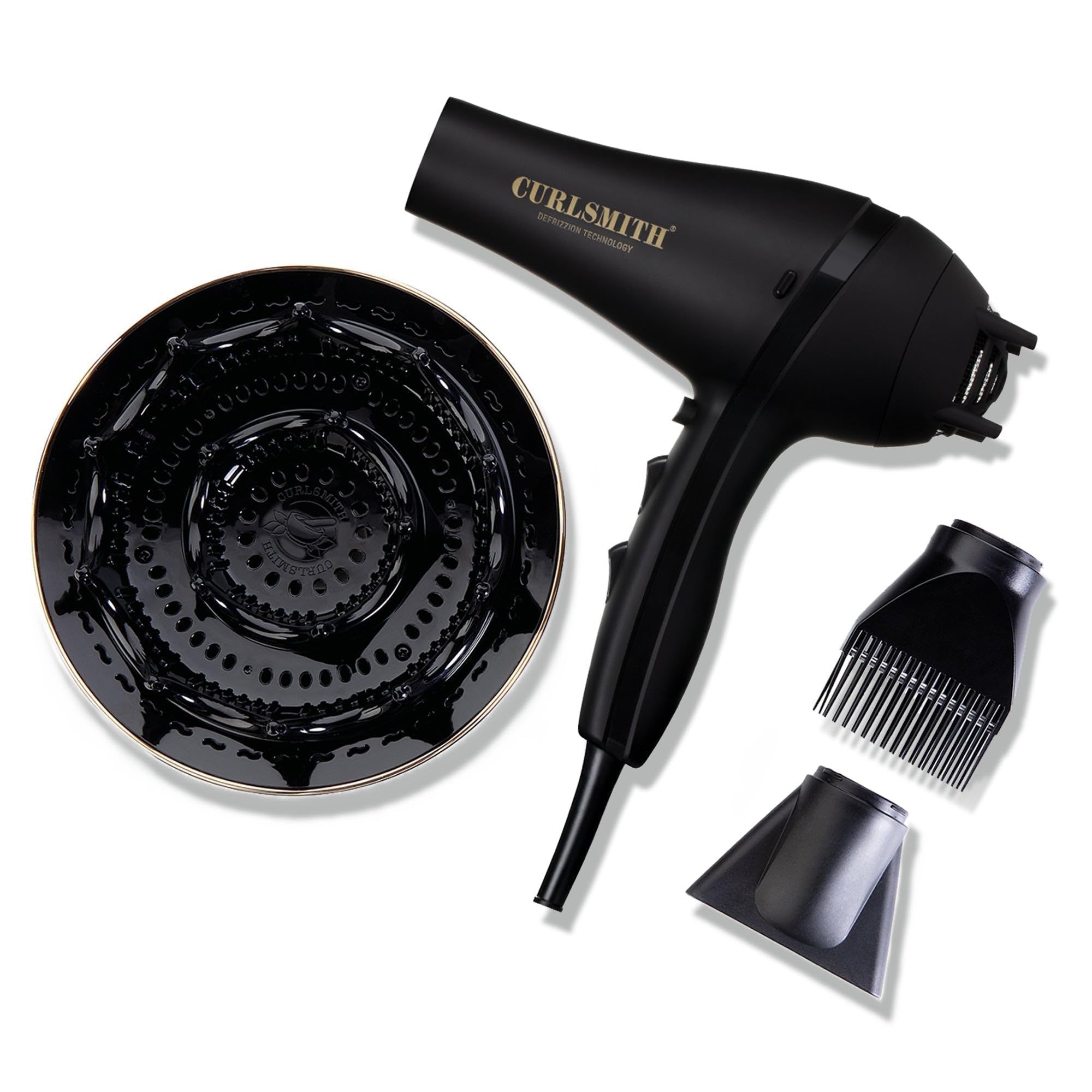 CURLSMITH Defrizzion Hair Dryer with Extra Large 8" Diffuser for Curly Hair