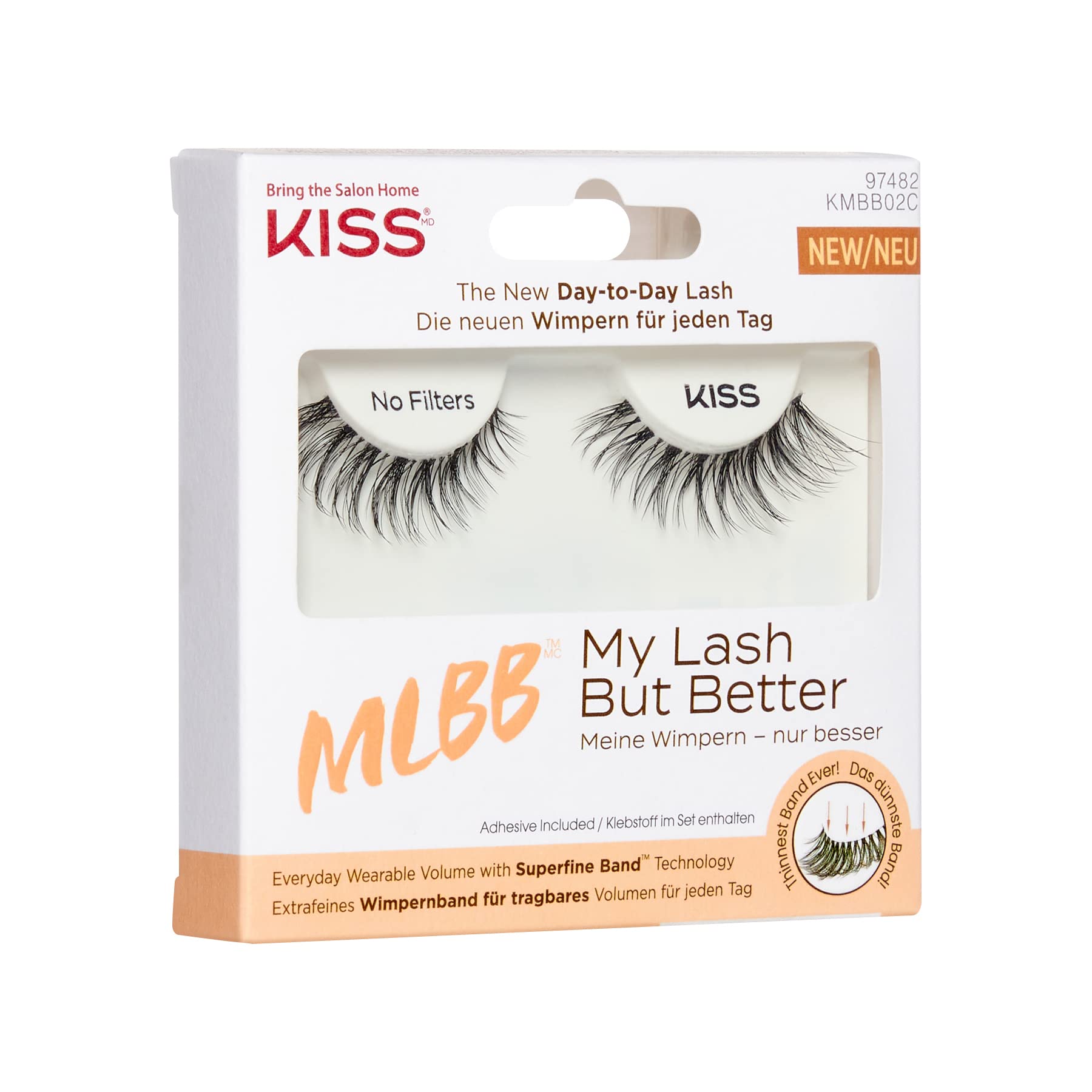 KISS MLBB My Lash But Better False Eyelashes, Style 'No Filters' - Everyday Volume 8