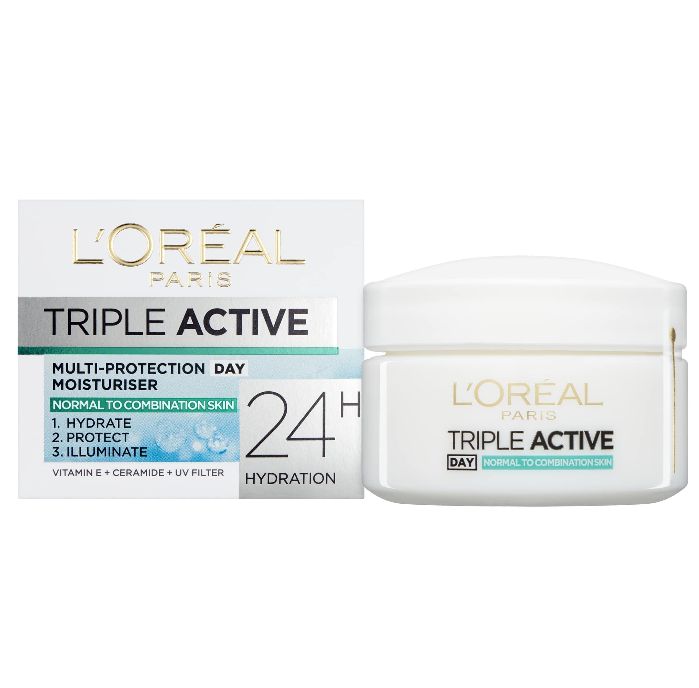 L'Oreal Paris Triple Active Day Moisturiser 50ml for Normal to Combination Skin
