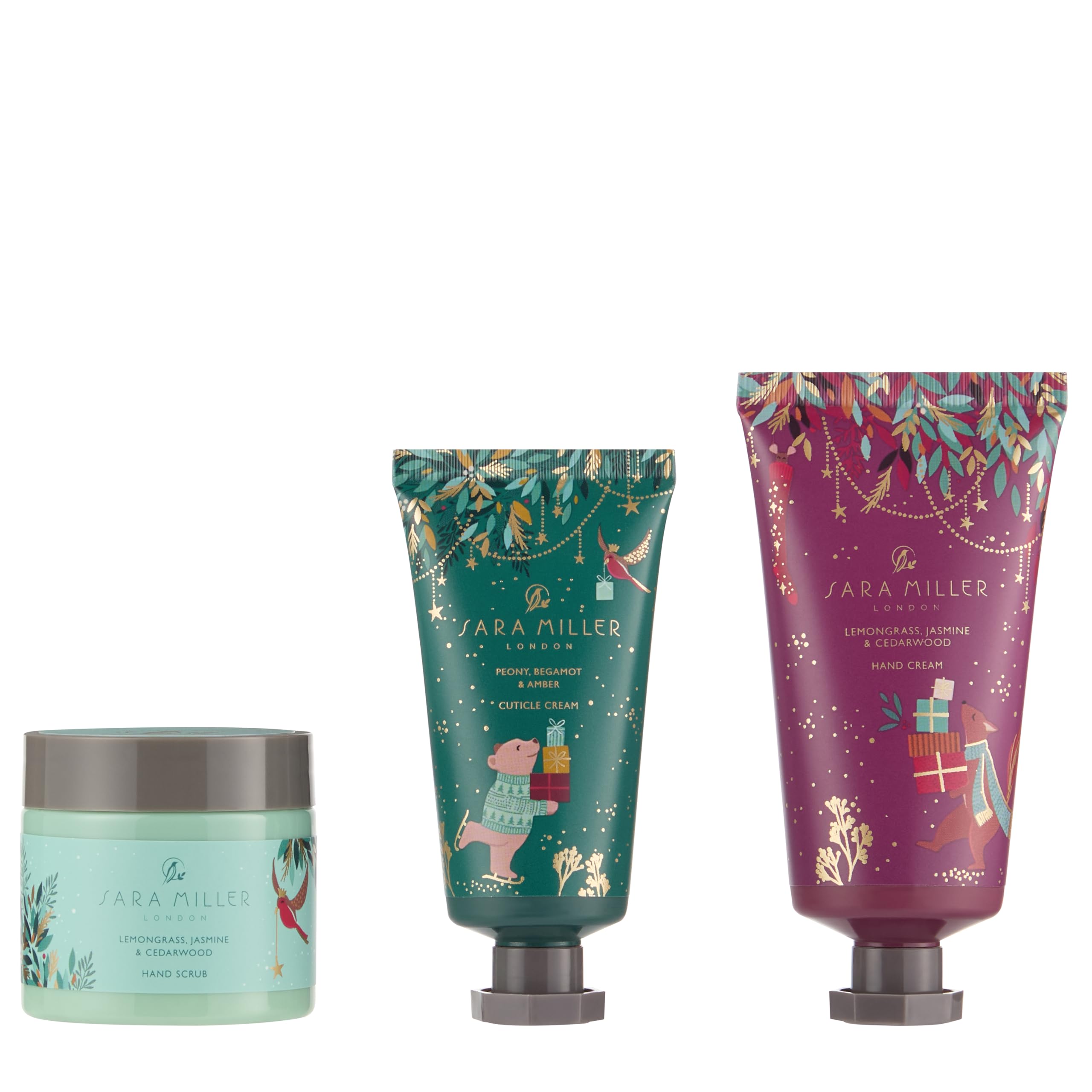 Sara Miller London Woodland Tales Hand, Cuticle Cream & Scrub Gift Set in Keepsake Tin