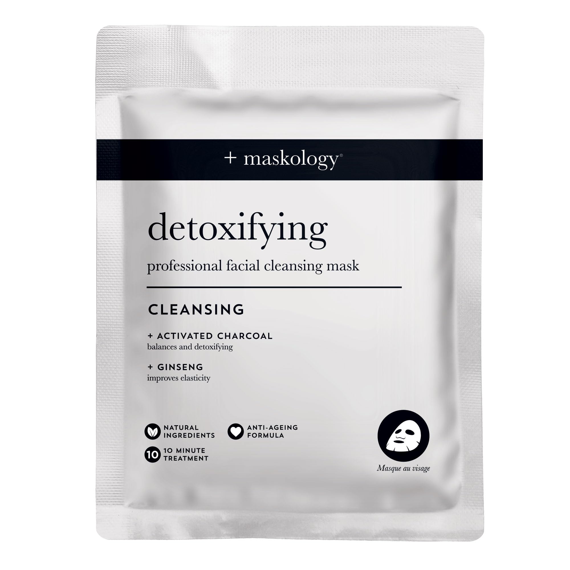 MASKOLOGY Detoxifying Professional Sheet Bubble Mask with Activated Charcoal - Pack of 1