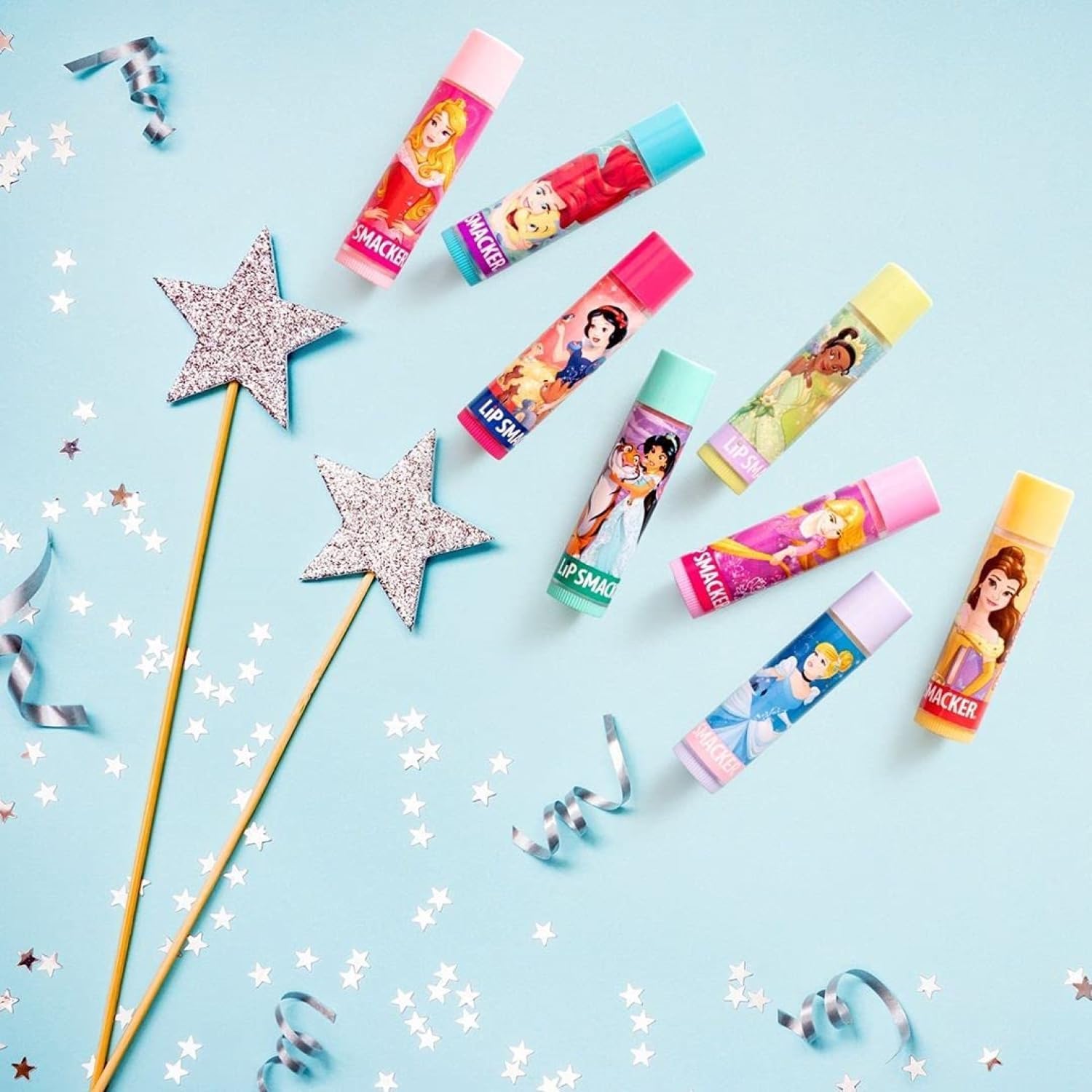 Lip Smacker Disney Princess Party Pack, 8 aromatisierte Lipglosse für Kinder, inspiriert von Disney-Prinzessinnen, klar, feuchtigkeitsspendend und erfrischend 4