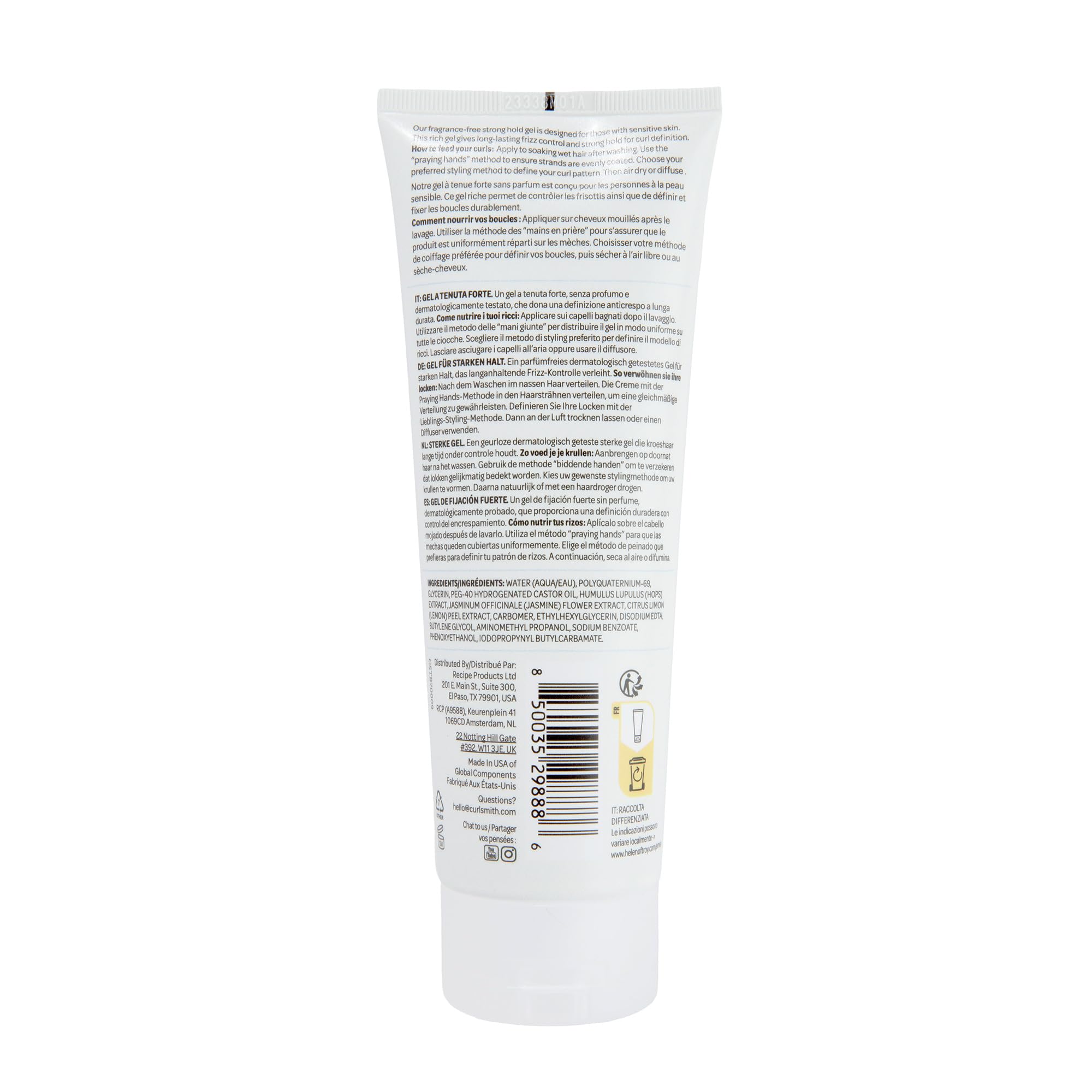 CURLSMITH Fragrance-Free Strong Hold Gel for Extreme Hold and Frizz Control 9