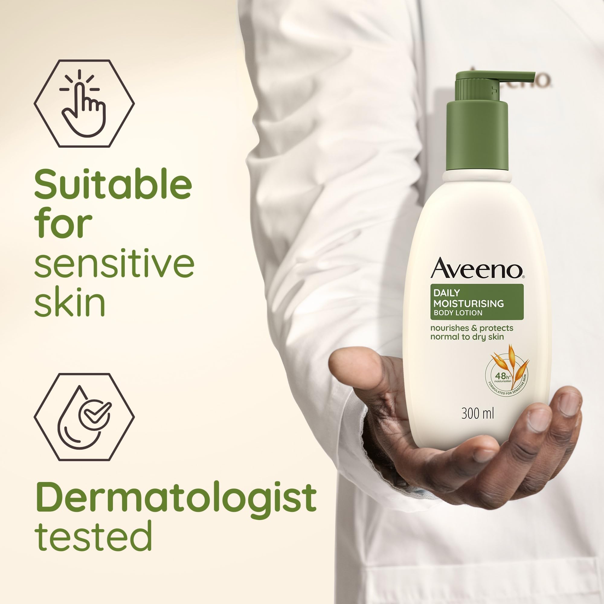 Aveeno Daily Moisturising Body Lotion 300ml for Dry and Sensitive Skin 6