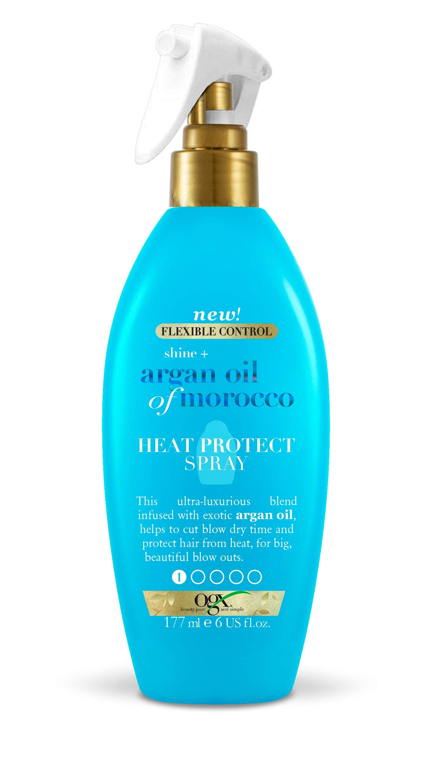 OGX Argan Oil of Morocco Heat Protection Spray for Shine and Heat Defense up to 230°C, 177ml