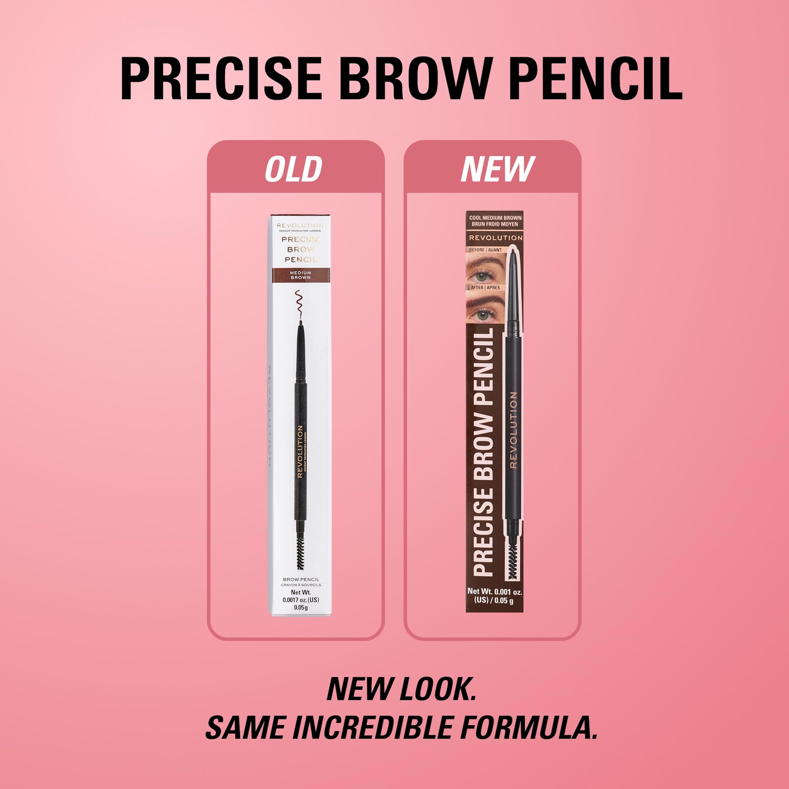 Makeup Revolution Precise Brow Pencil with Spoolie Brush, Medium Brown, 0.05g 3