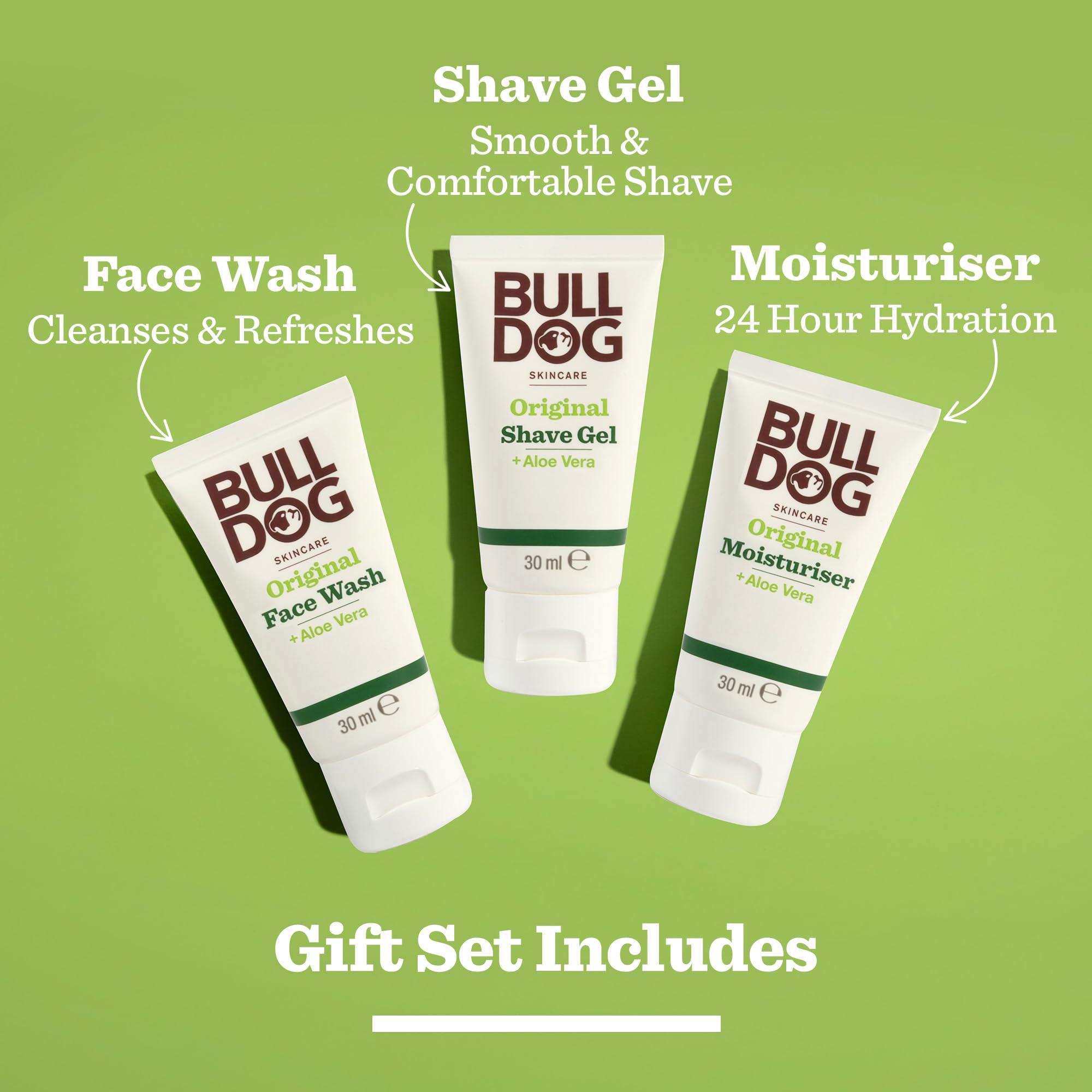 Bulldog Men's Mini Trio Gift Set: Face Wash, Shave Gel & Moisturiser