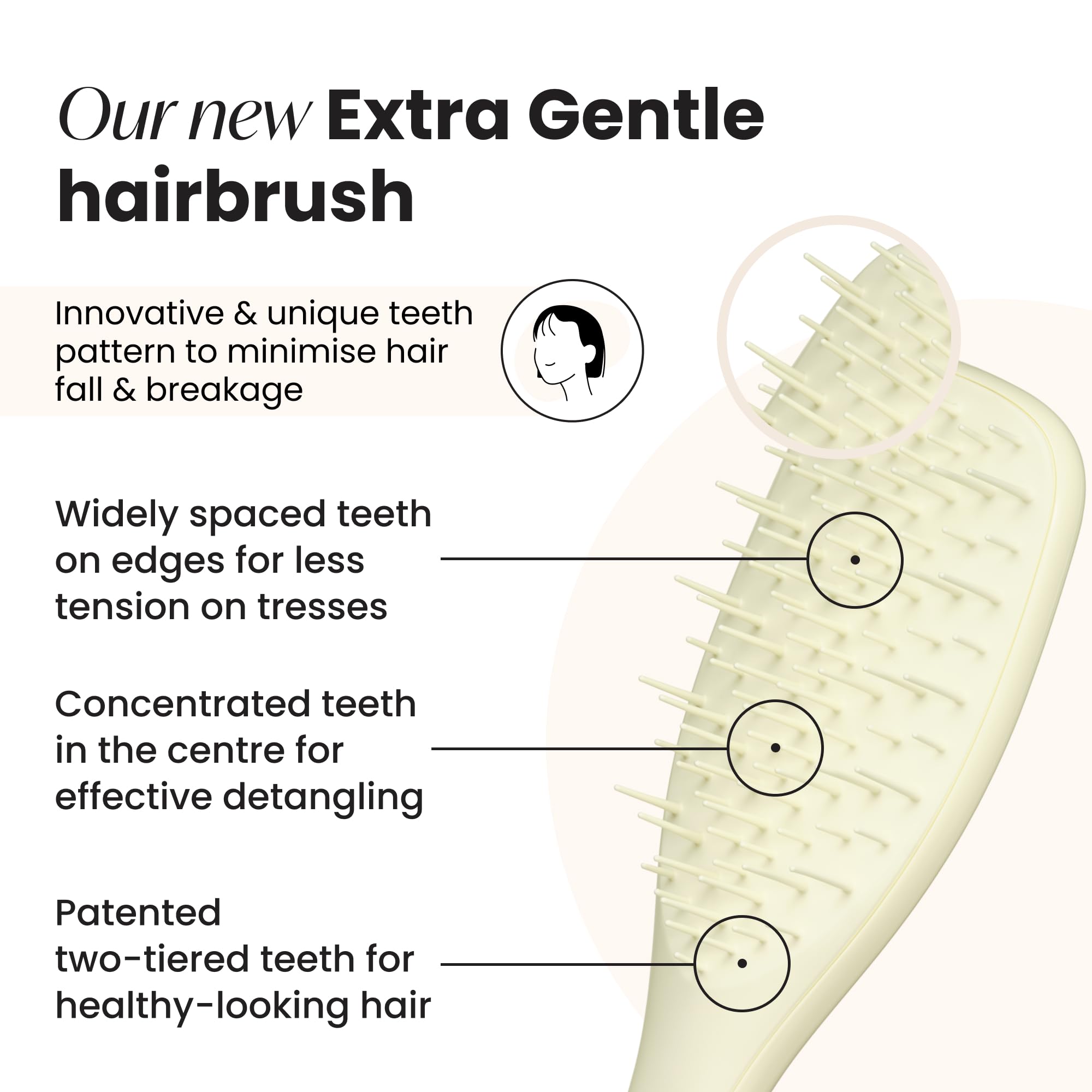 Tangle Teezer Extra Gentle Ultimate Detangler Hairbrush for Wet & Dry Hair - Minimizes Breakage