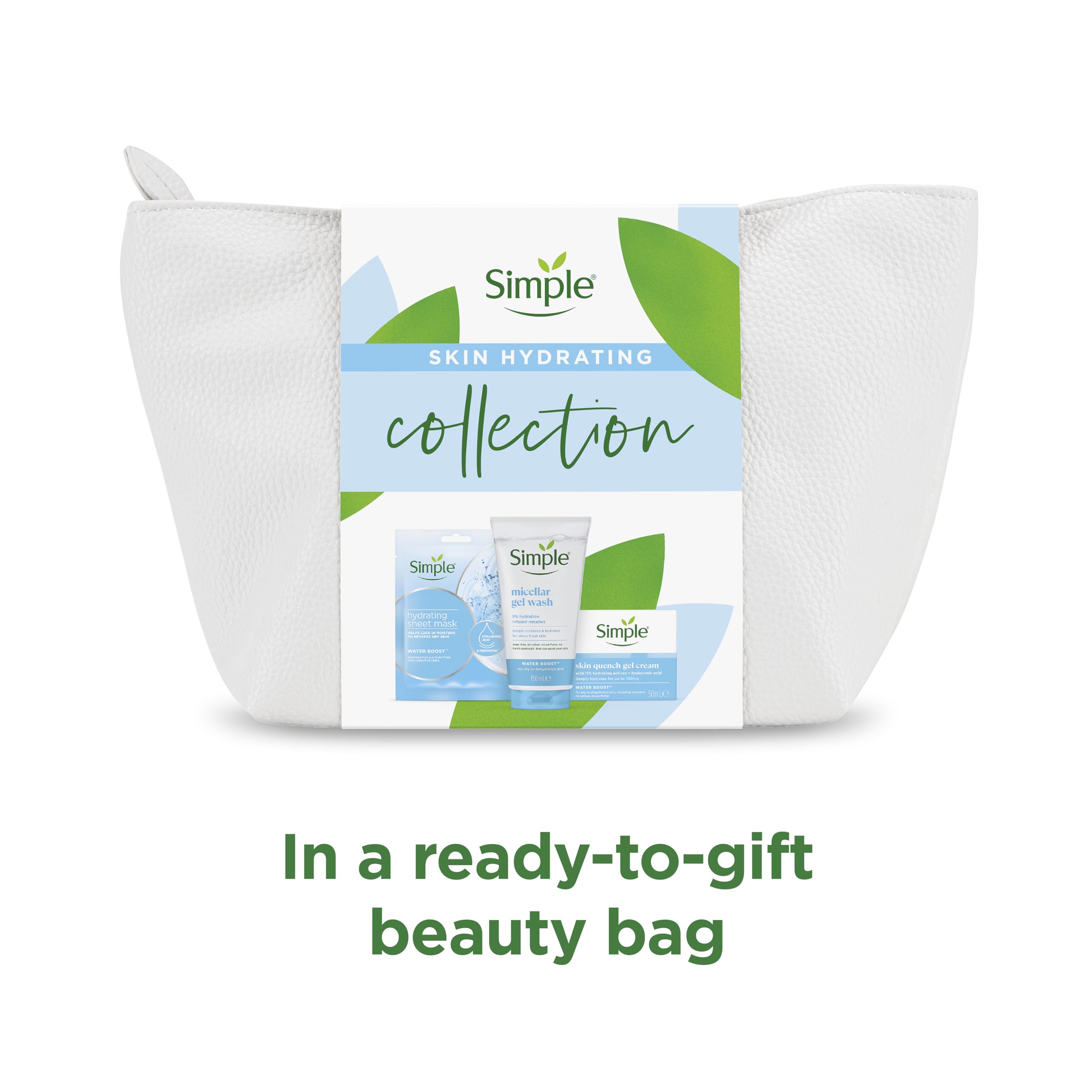 Simple Skin Hydrating Collection Gift Set with Water Boost Trio and Beauty Bag 4