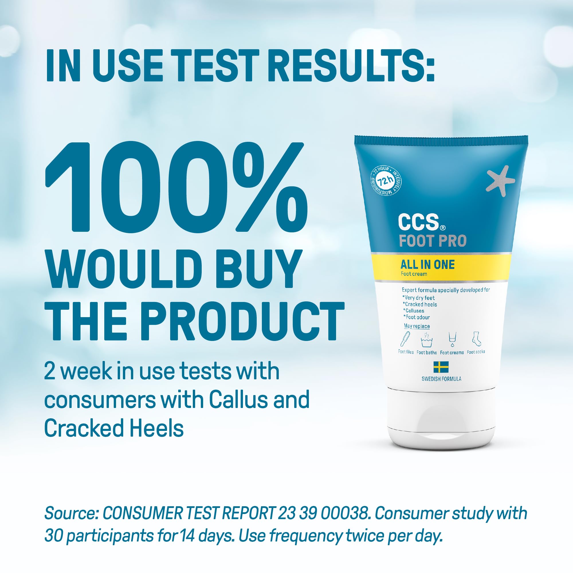 CCS All In One Foot Cream 100ml - Expert Formula for Cracked Heels & Foot Odour 3