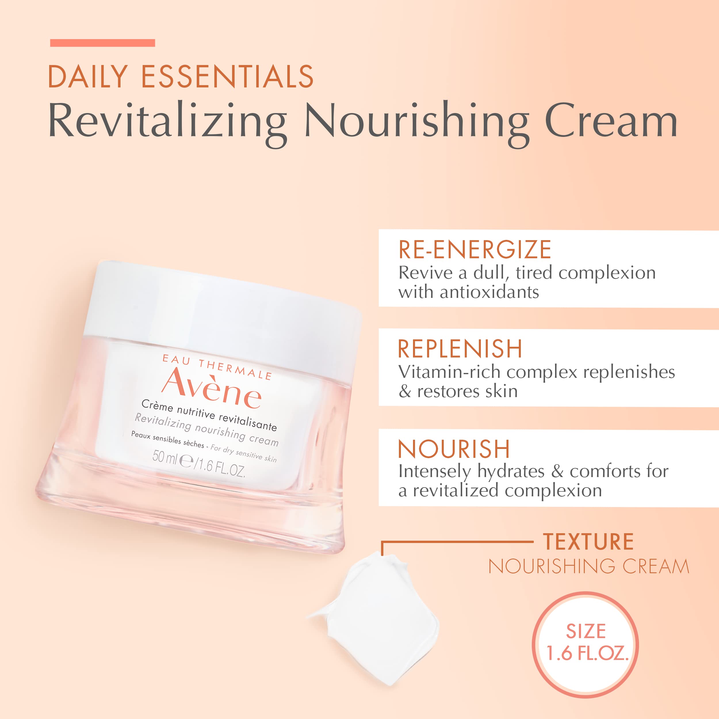 Avène Revitalising Nourishing Cream for Dry, Sensitive Skin 50ml