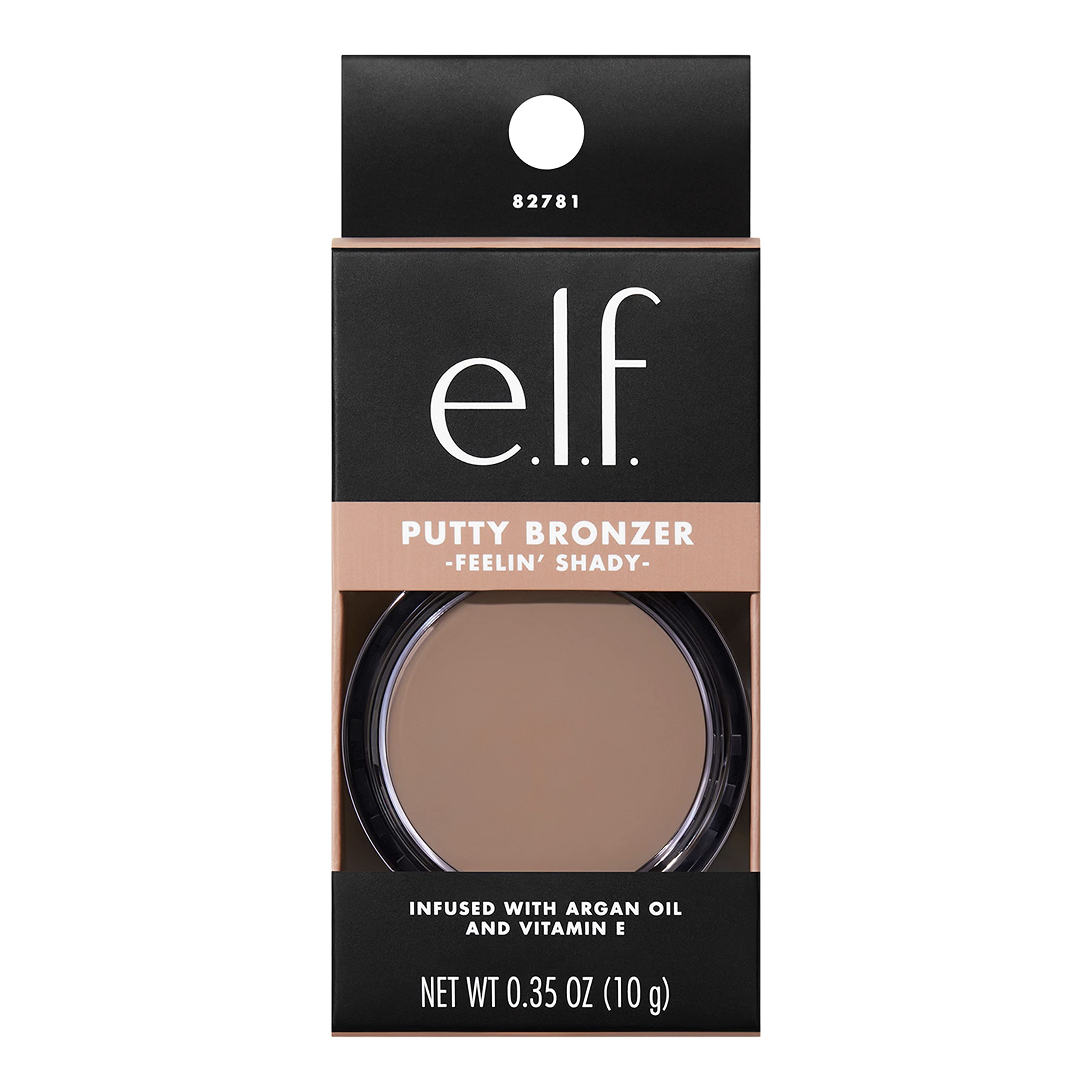 Elf Putty Bronzer, cremige und hochpigmentierte Formel, sorgt für einen lang anhaltenden, gebräunten Teint, angereichert mit Arganöl und Vitamin E, Feelin' Shady, 0,35 oz (10 g) 3
