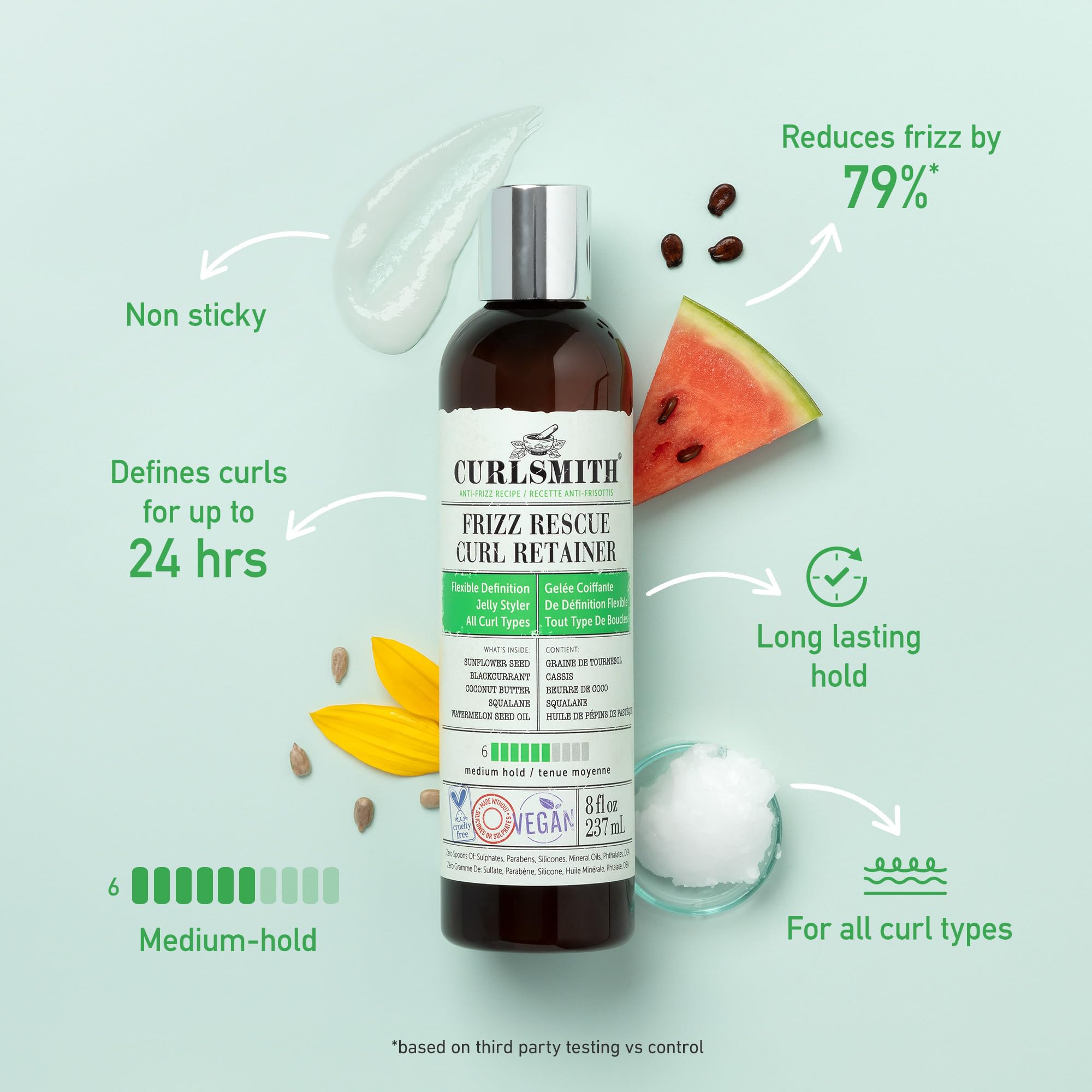 CURLSMITH Frizz Rescue Curl Retainer Jelly Styler for All Curls - Medium Hold