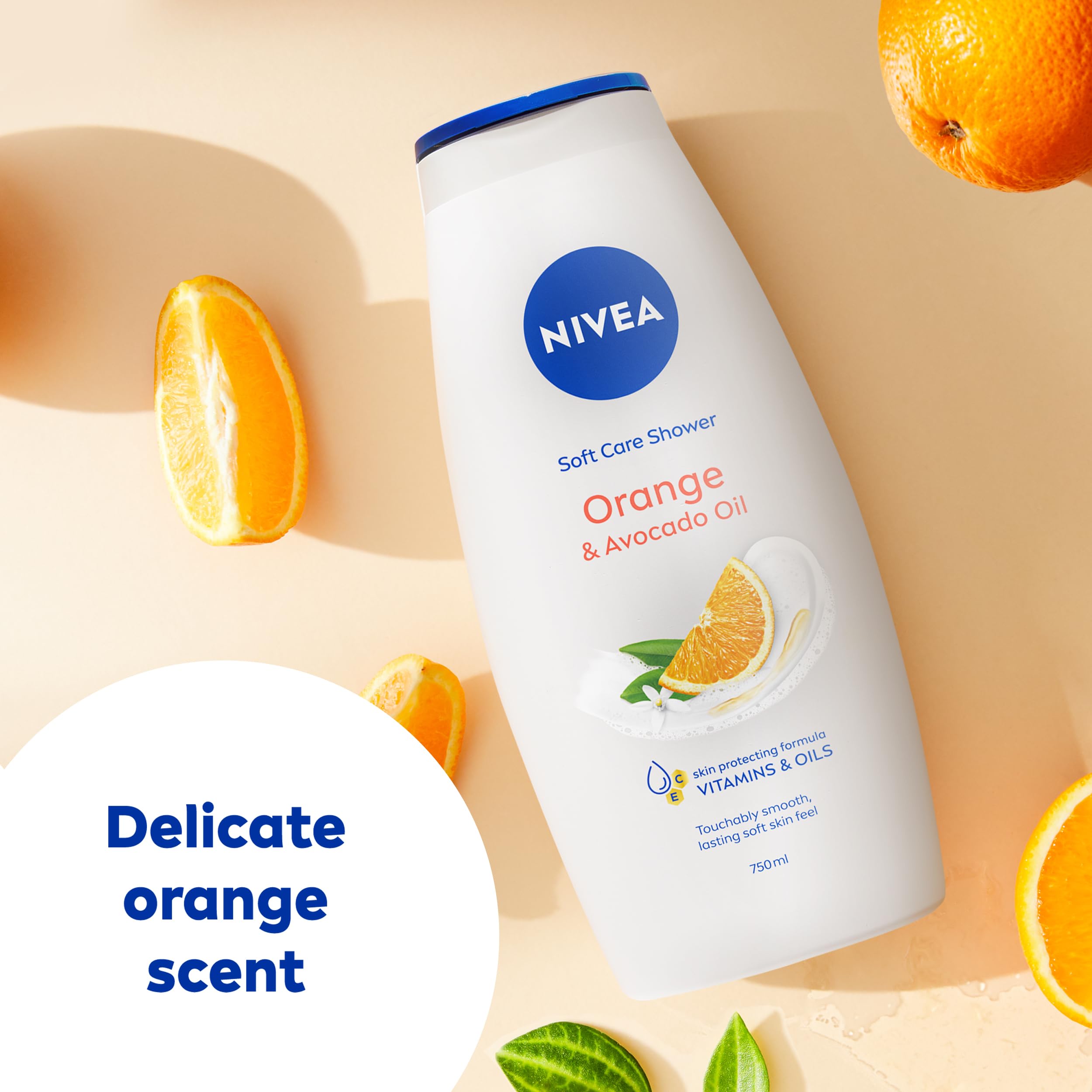 NIVEA Orange & Avocado Oil Shower Cream, Moisturising Body Wash with Vitamin C & E (750ml) 3