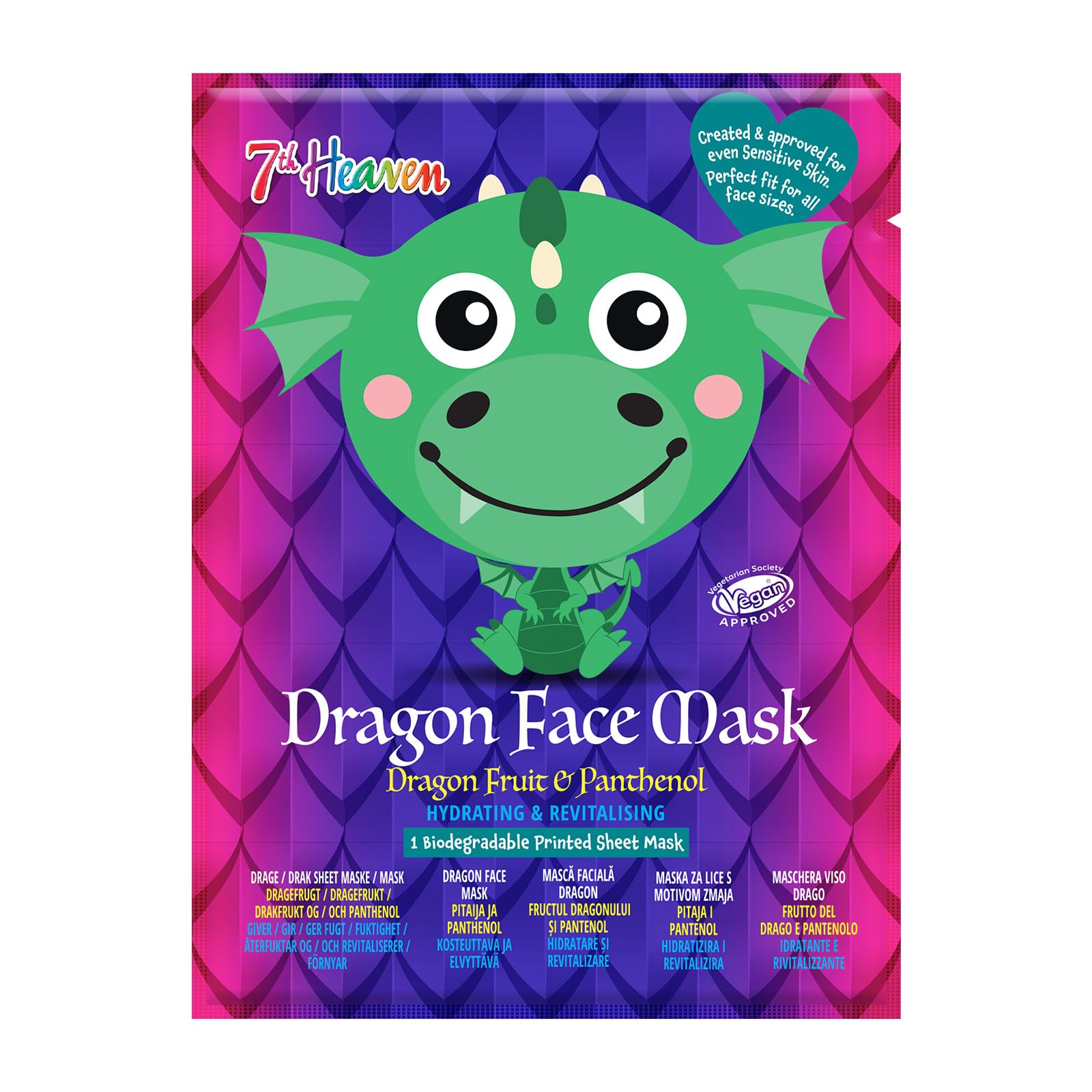 7th Heaven Dragon Fruit Hydrating Sheet Face Mask for Sensitive Skin