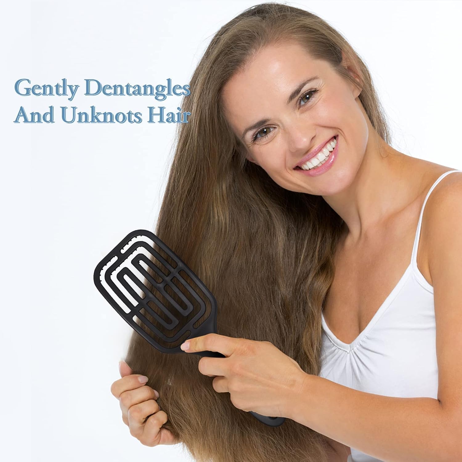 Vinabo 2 Pcs Detangling Hair Brush Set for Curls, Long Hair - Wet/Dry Use Massage Brush for Women, Men, Children 6