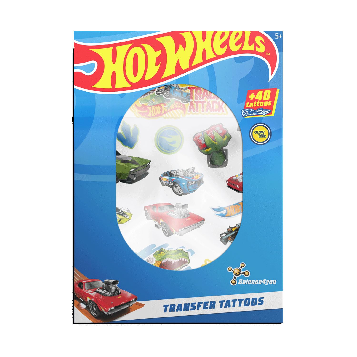 Science4you Temporäre Tattoos – Hot Wheels-Aufkleber für die Hot Wheels-Party, K 1