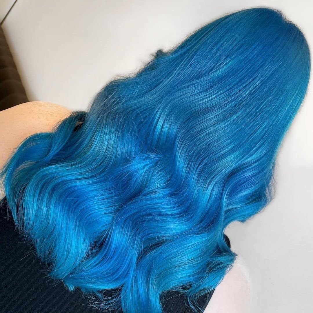 Crazy Color Vibrant Sky Blue Semi-Permanent Duo Haarfarbe. Hochpigmentiertes Kobaltblau. Pflegende und ölspendende vegane Formel | Ohne Bleichmittel oder Ammoniak | 200 ml 7