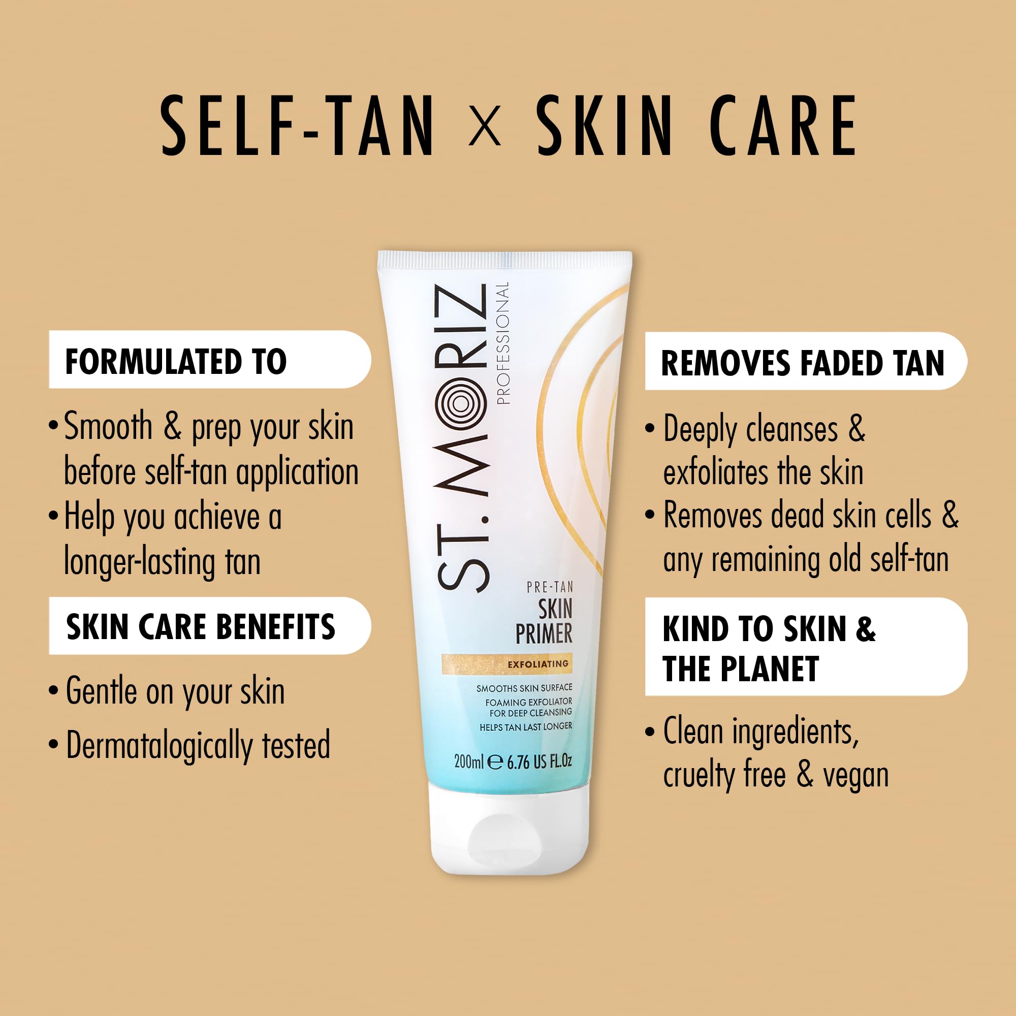 St. Moriz Professional Pre-Tan Skin Primer Exfoliating Body Scrub for Fake Tan Prep